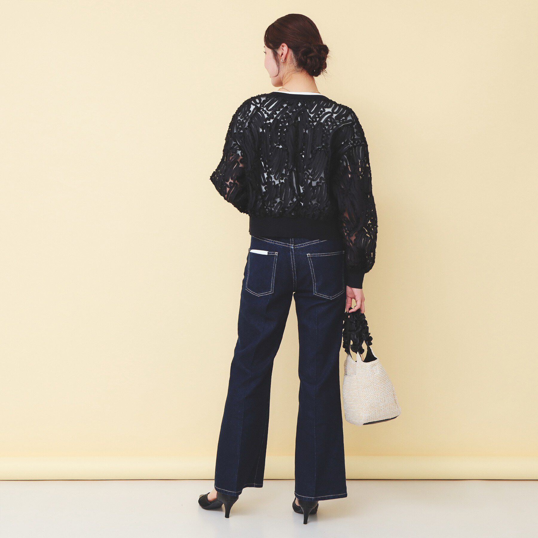 index「シアー幾何刺繍カーディガン【洗濯機OK】」|カーディガン|