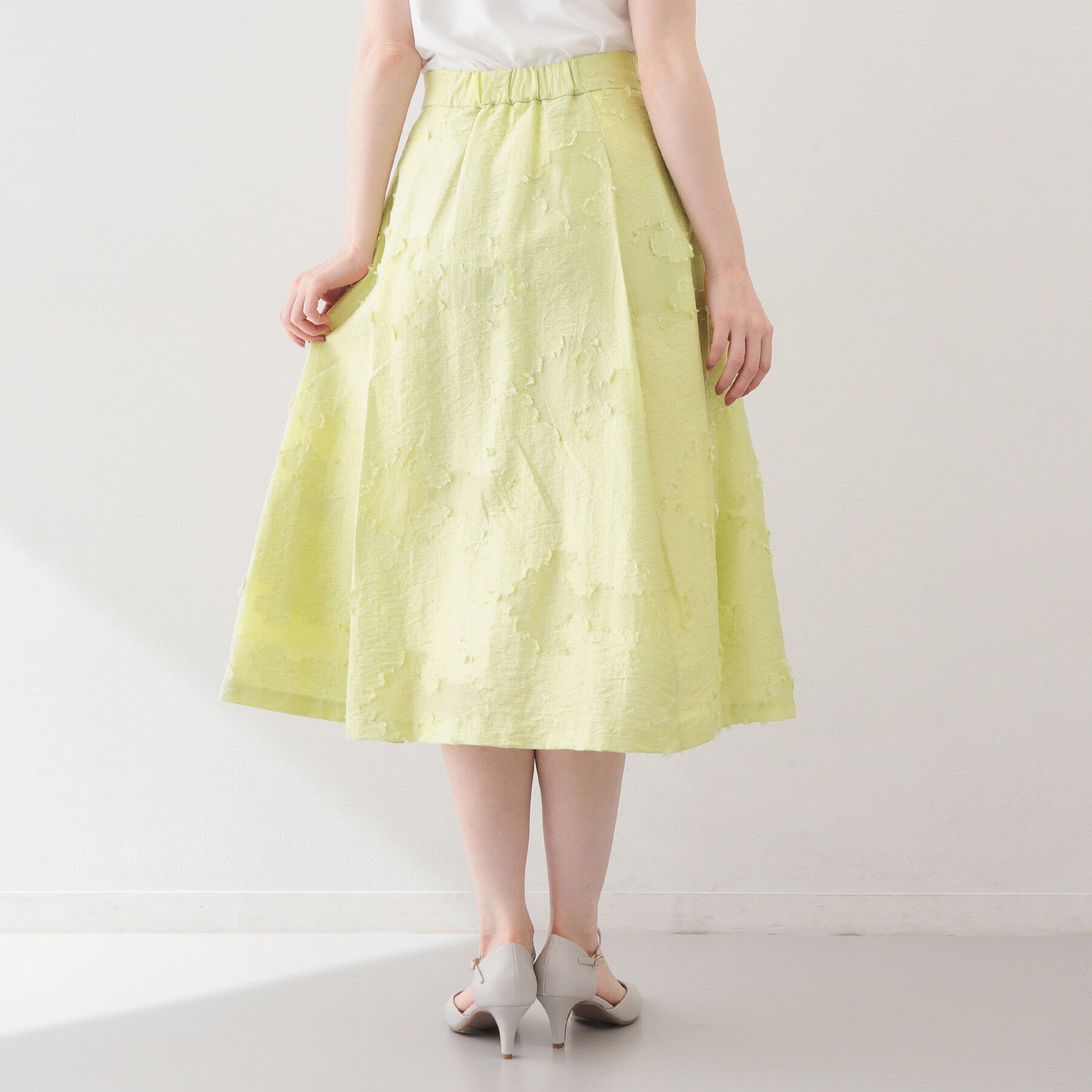 index「フラワーカットジャカードタックフレアスカート【洗濯機OK/イージーアイロン】」|スカート|