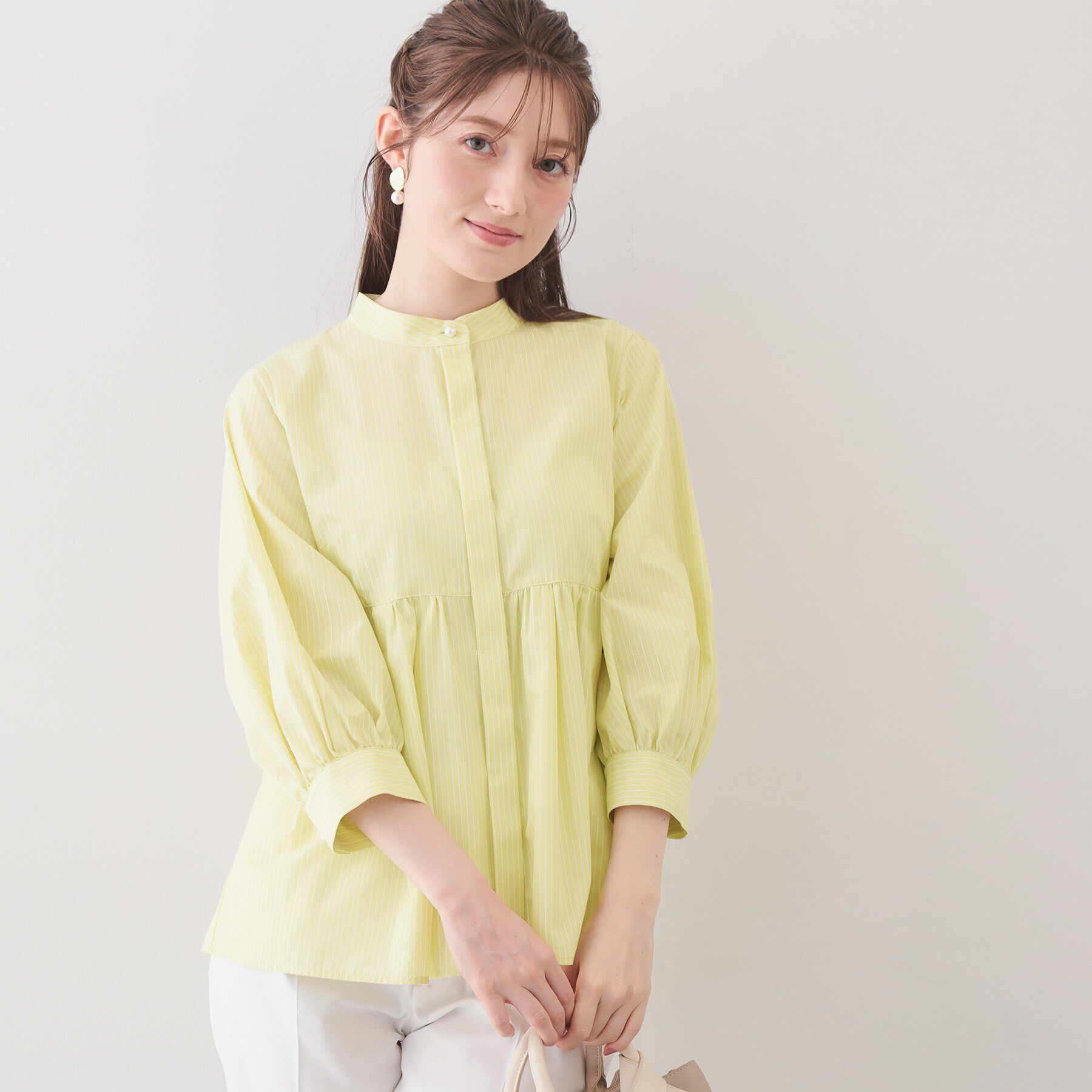 index「2WAYペプラムブラウス/ボウタイ取り外し可【洗濯機OK/イージーアイロン/防シワ】《XS～LL/8」|シャツ・ブラウス|