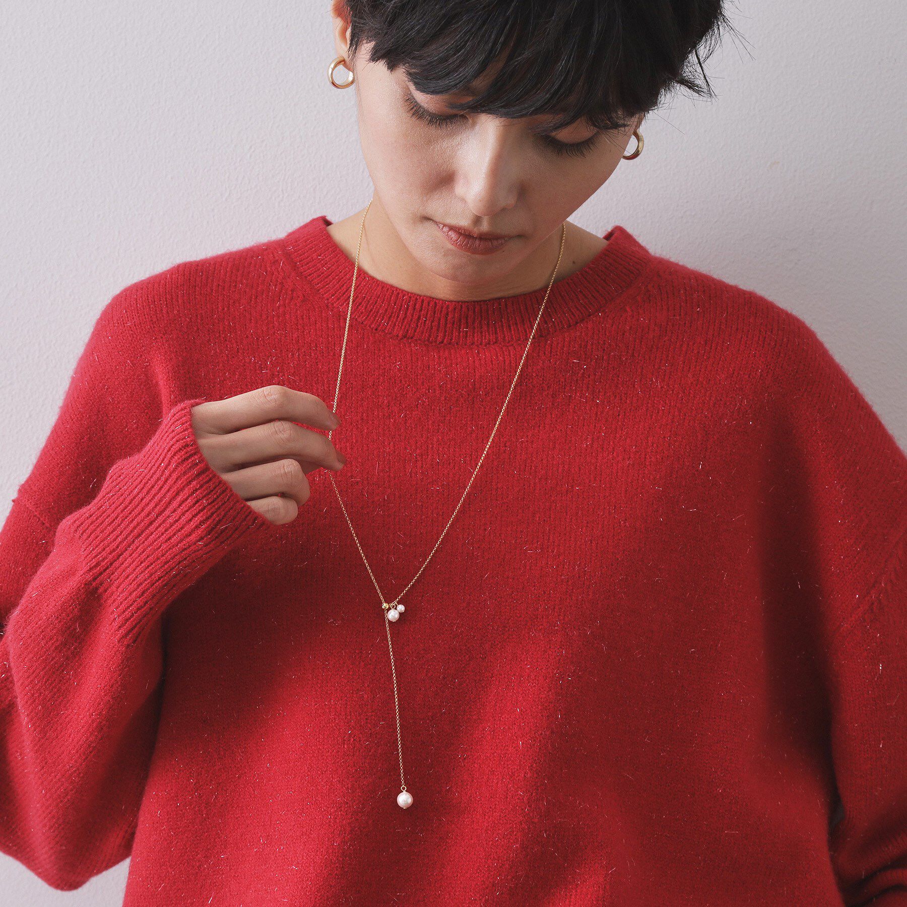 OPAQUE.CLIP「フェイクパールスライドネックレス」|ネックレス|