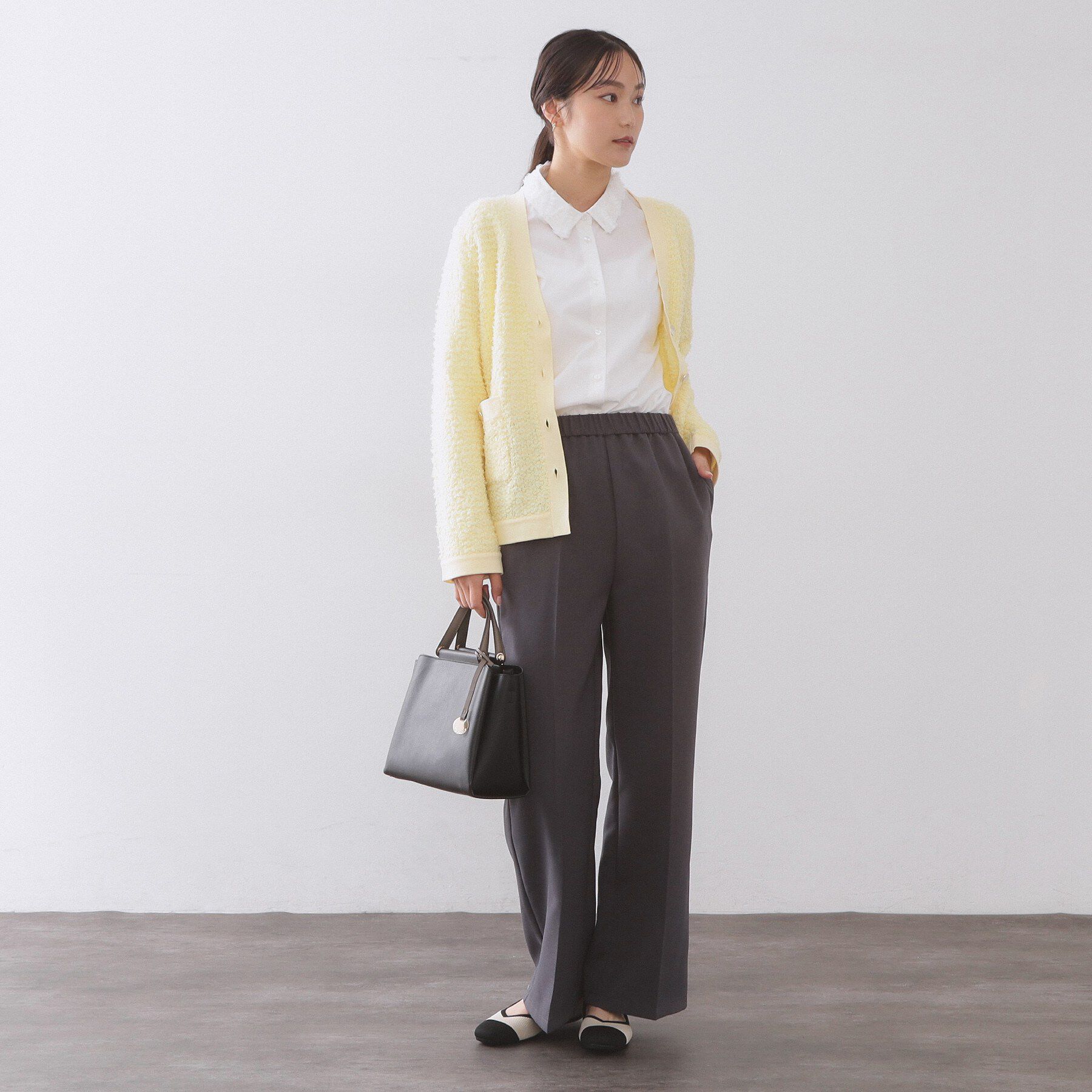 OPAQUE.CLIP「襟チュールシャツ【洗濯機OK】」|シャツ・ブラウス|