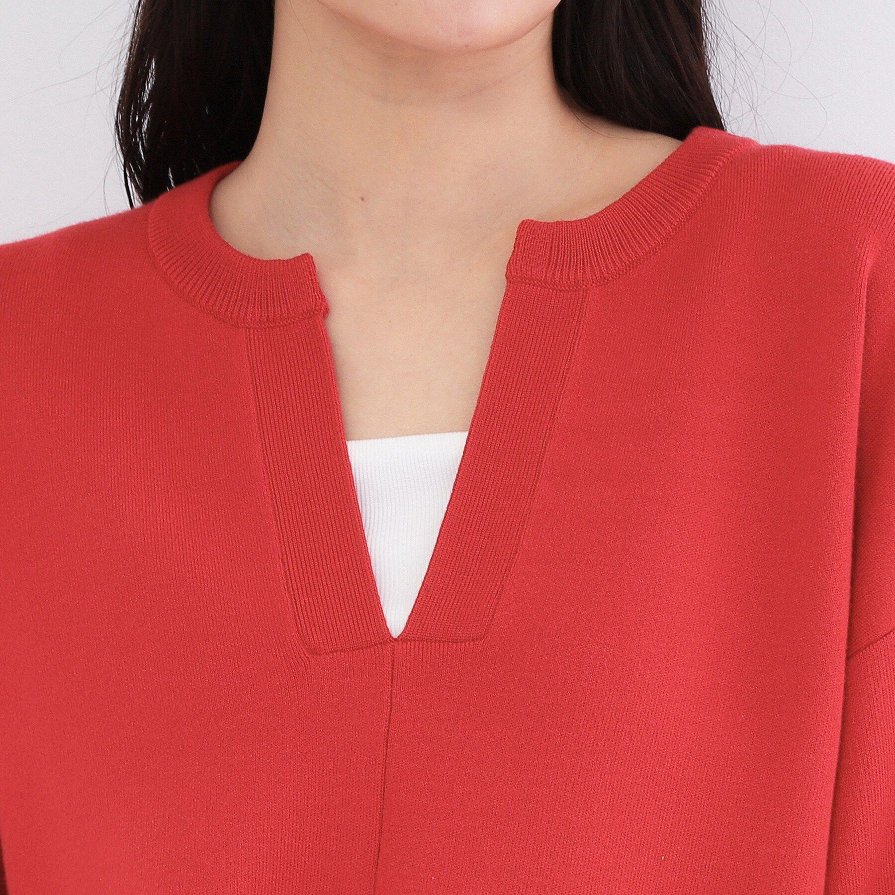 OPAQUE.CLIP「キーネックデザインニット【洗濯機OK】」|ニット・セーター|