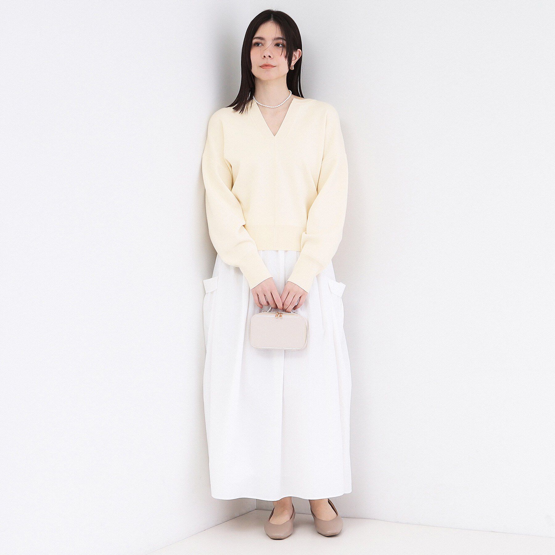 OPAQUE.CLIP「キーネックデザインニット【洗濯機OK】」|ニット・セーター|