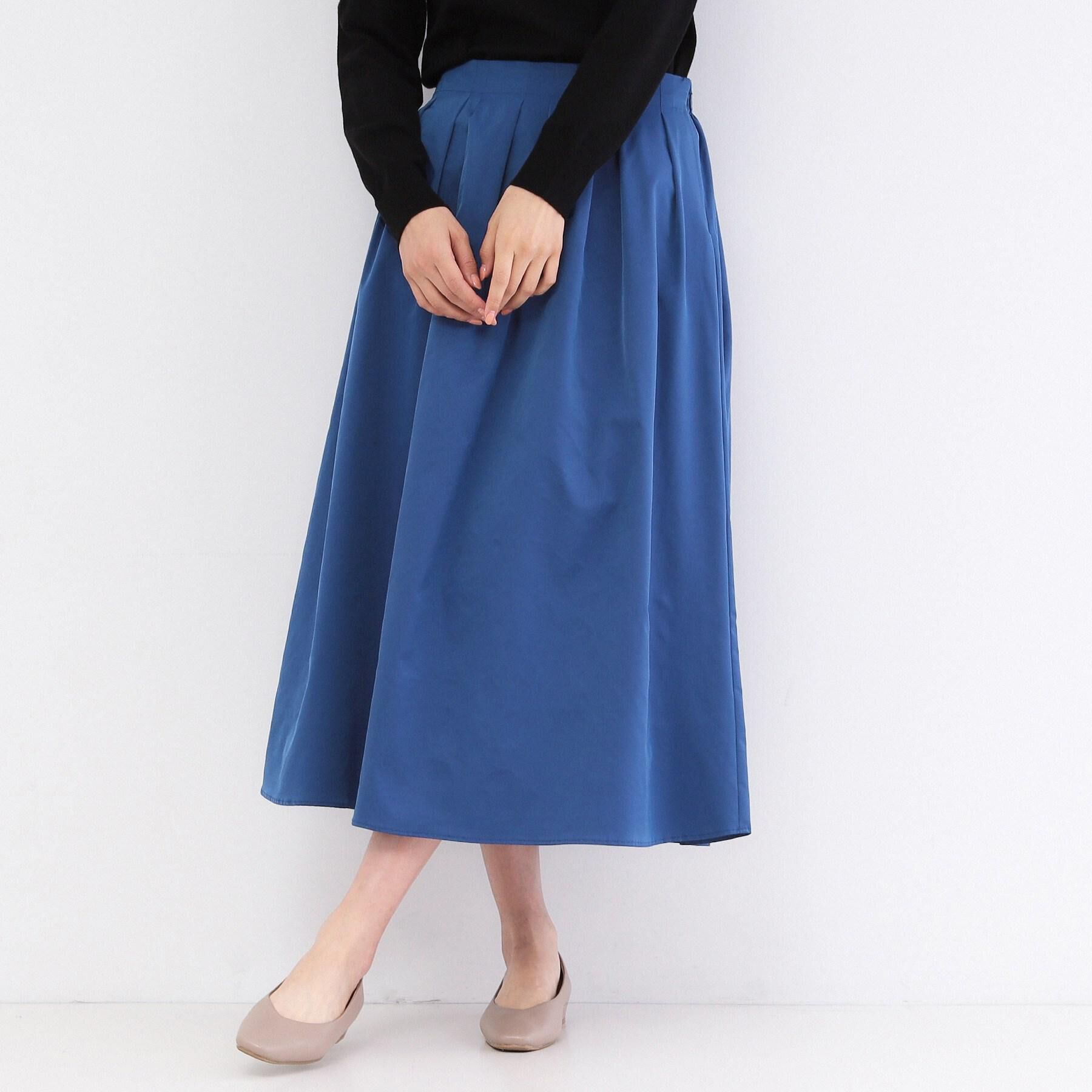 OPAQUE.CLIP「シャンブレータフタタックフレアスカート【洗濯機OK】」|スカート|