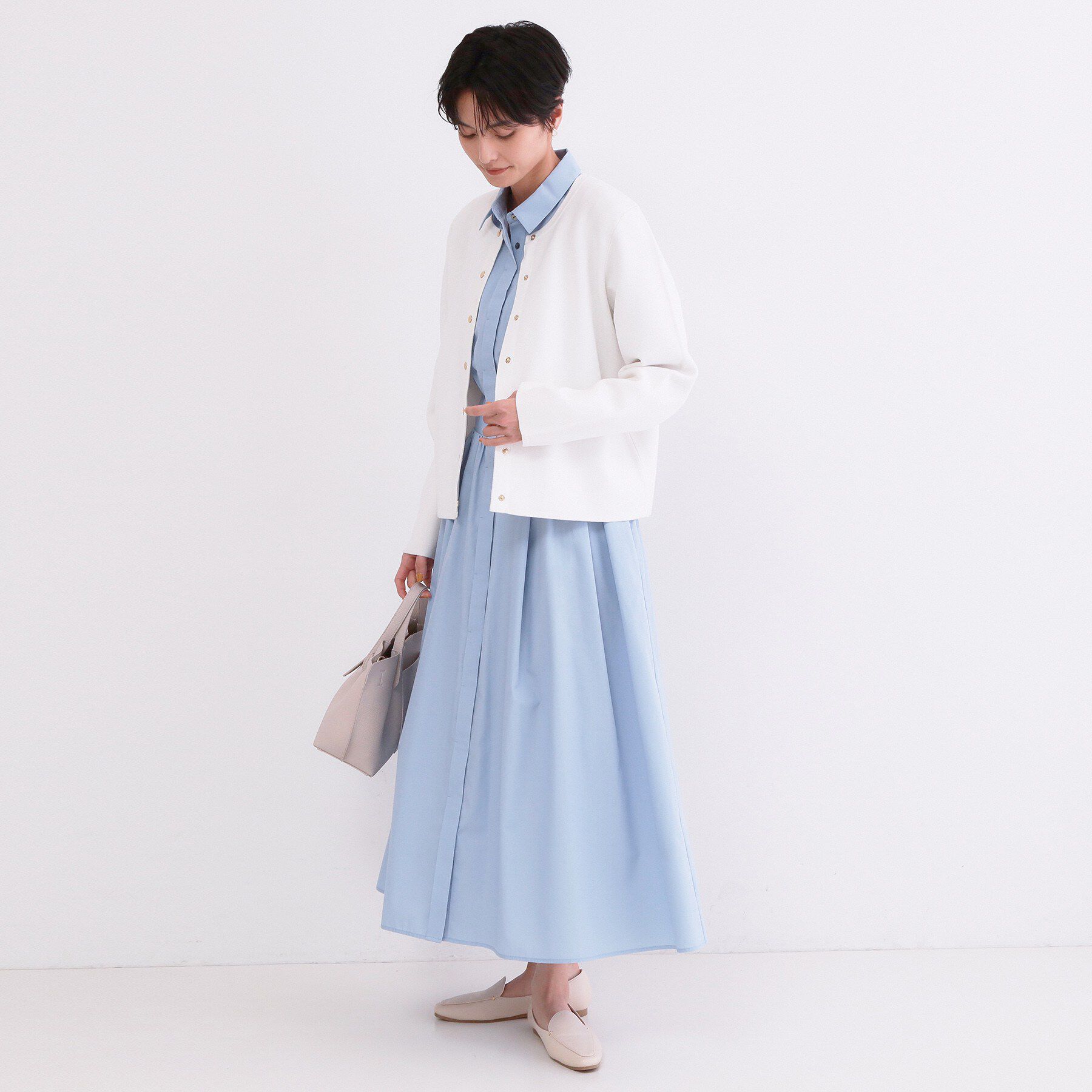 OPAQUE.CLIP「スナップボタンニットカーディガン【洗濯機OK/抗ピル】」|カーディガン|