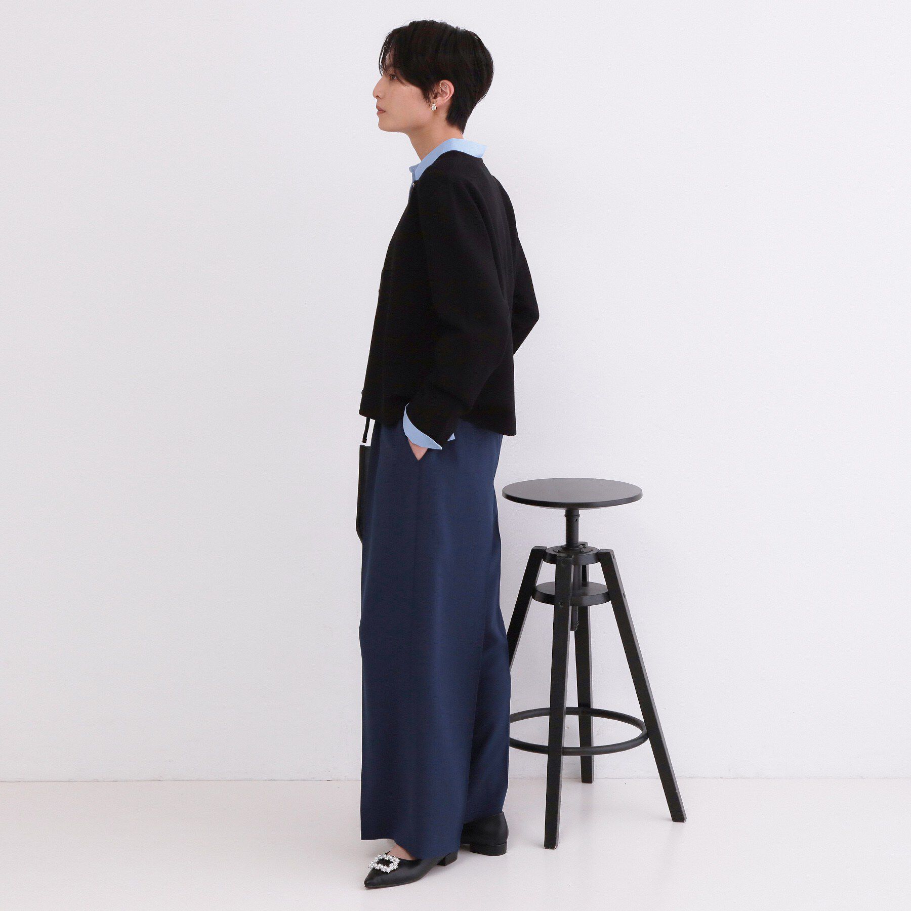 OPAQUE.CLIP「スナップボタンニットカーディガン【洗濯機OK/抗ピル】」|カーディガン|