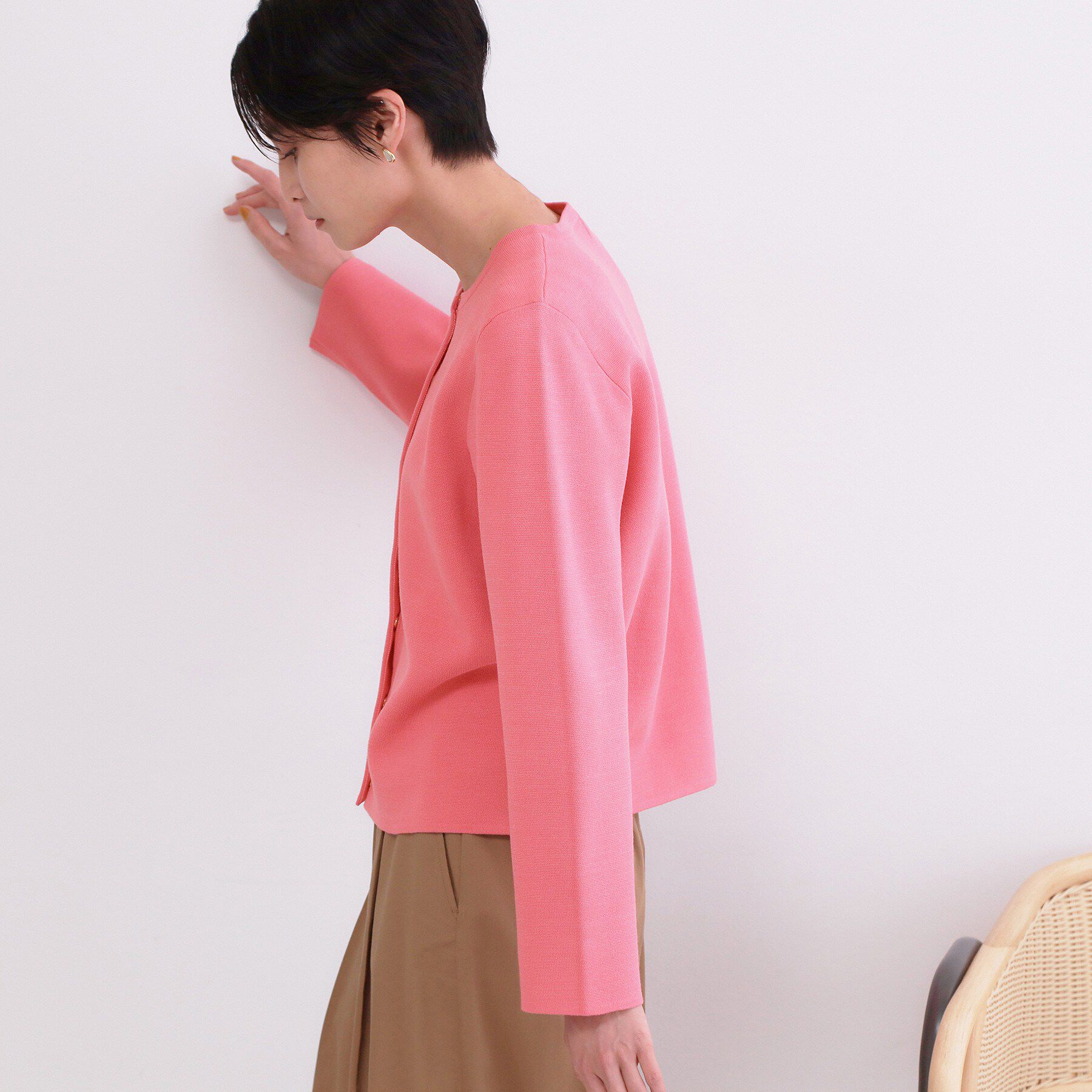 OPAQUE.CLIP「スナップボタンニットカーディガン【洗濯機OK/抗ピル】」|カーディガン|