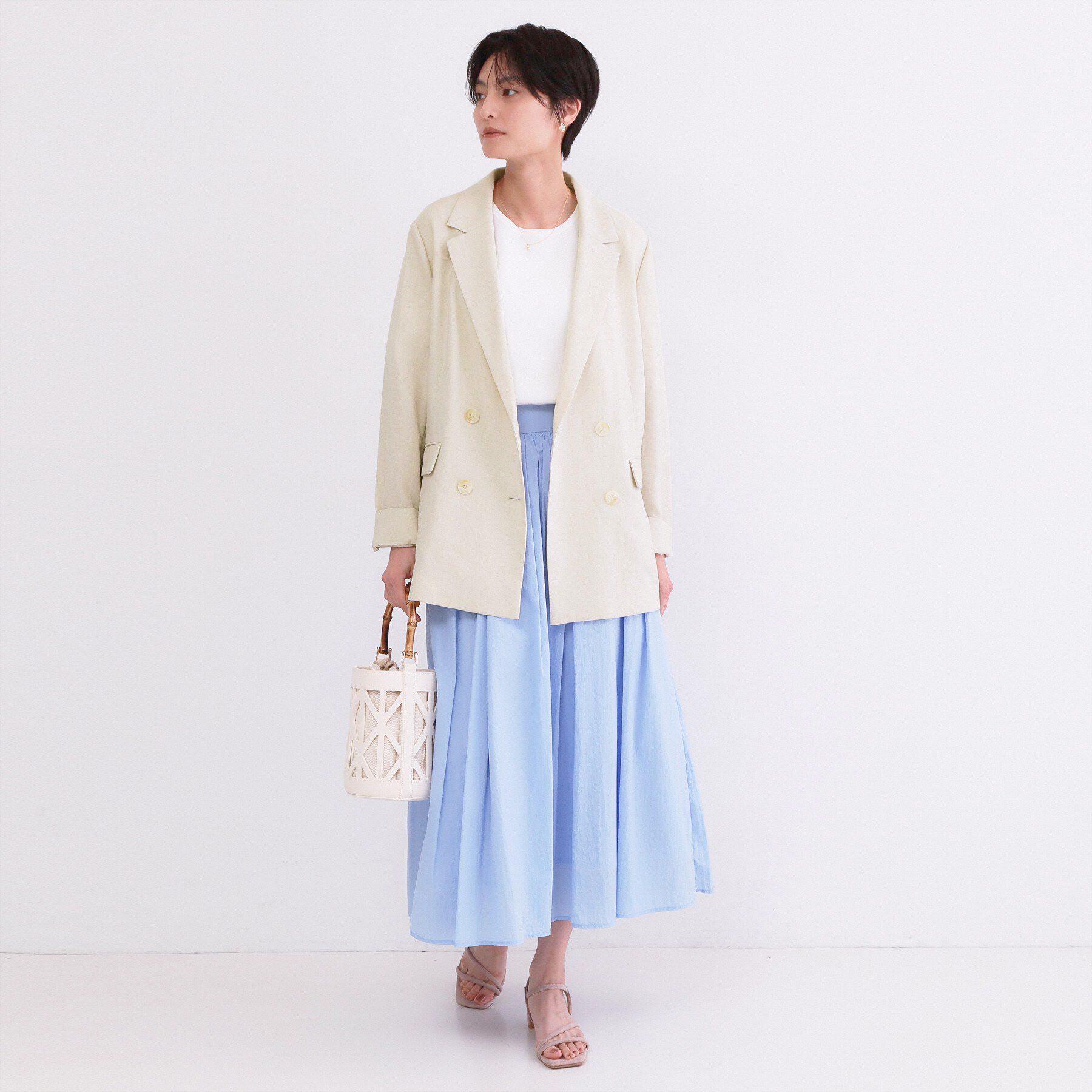 OPAQUE.CLIP「ダブルブレストジャケット【洗える/UVケア/防シワ加工/接触冷感】」|テーラードジャケット|