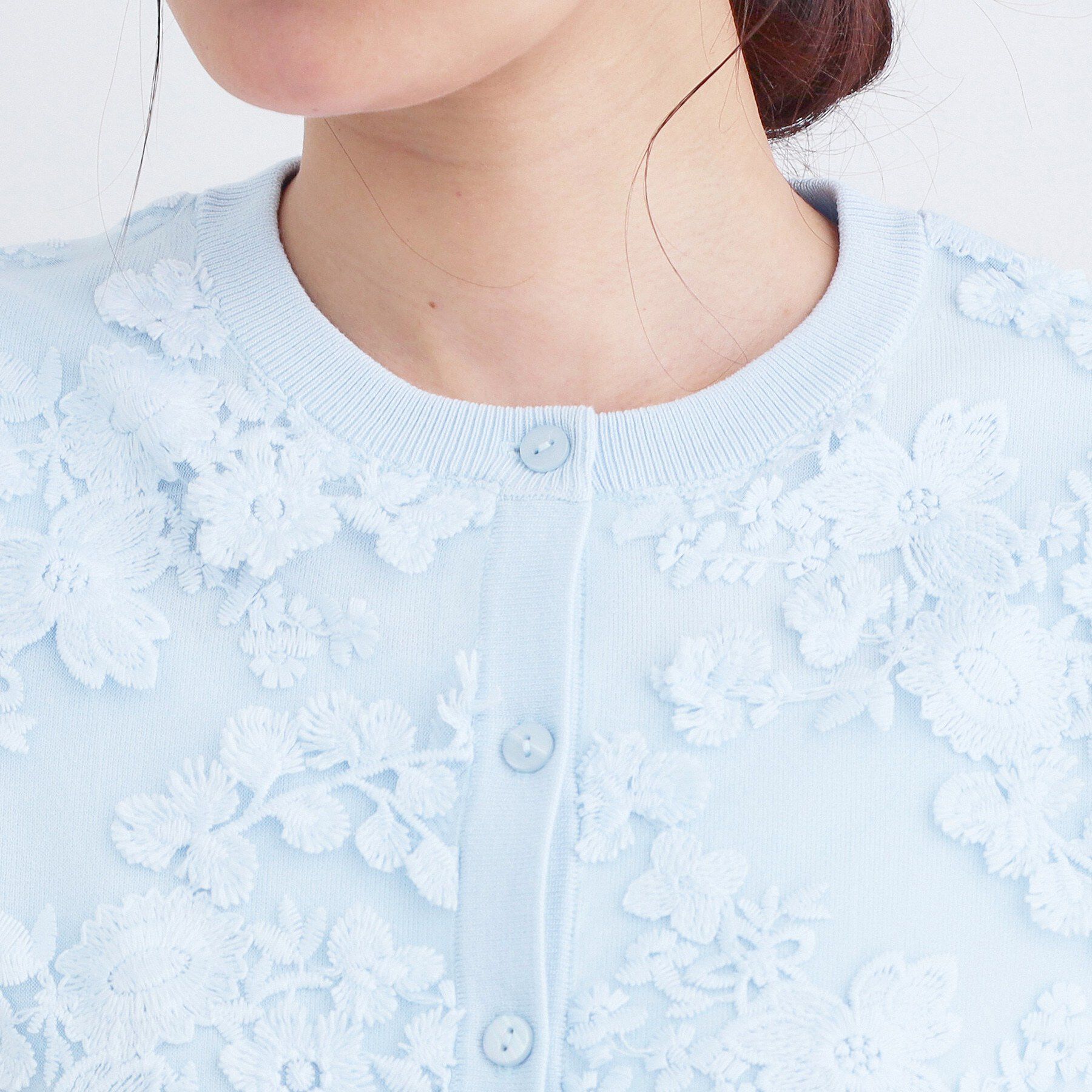 OPAQUE.CLIP「チュールレースニットカーディガン【洗える】」|カーディガン|