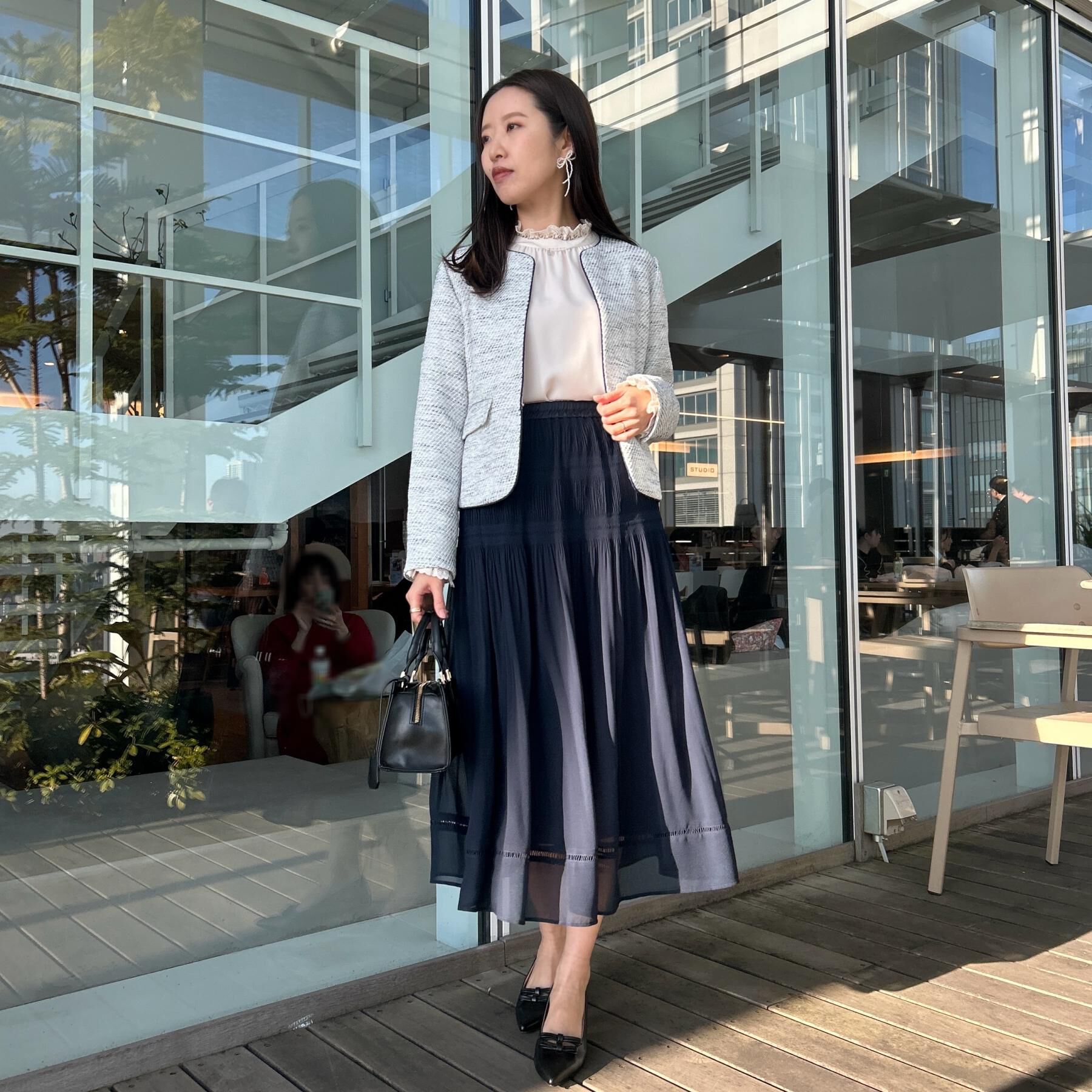 Couture broach「【ハレの日・通勤】カルゼスラブツイードジャケット」|ノーカラージャケット|