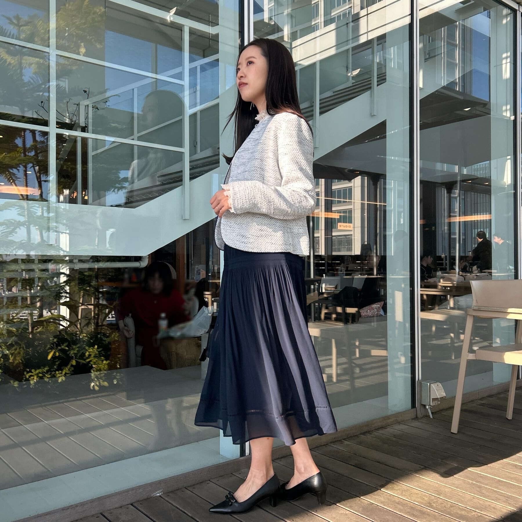 Couture broach「【ハレの日・通勤】カルゼスラブツイードジャケット」|ノーカラージャケット|