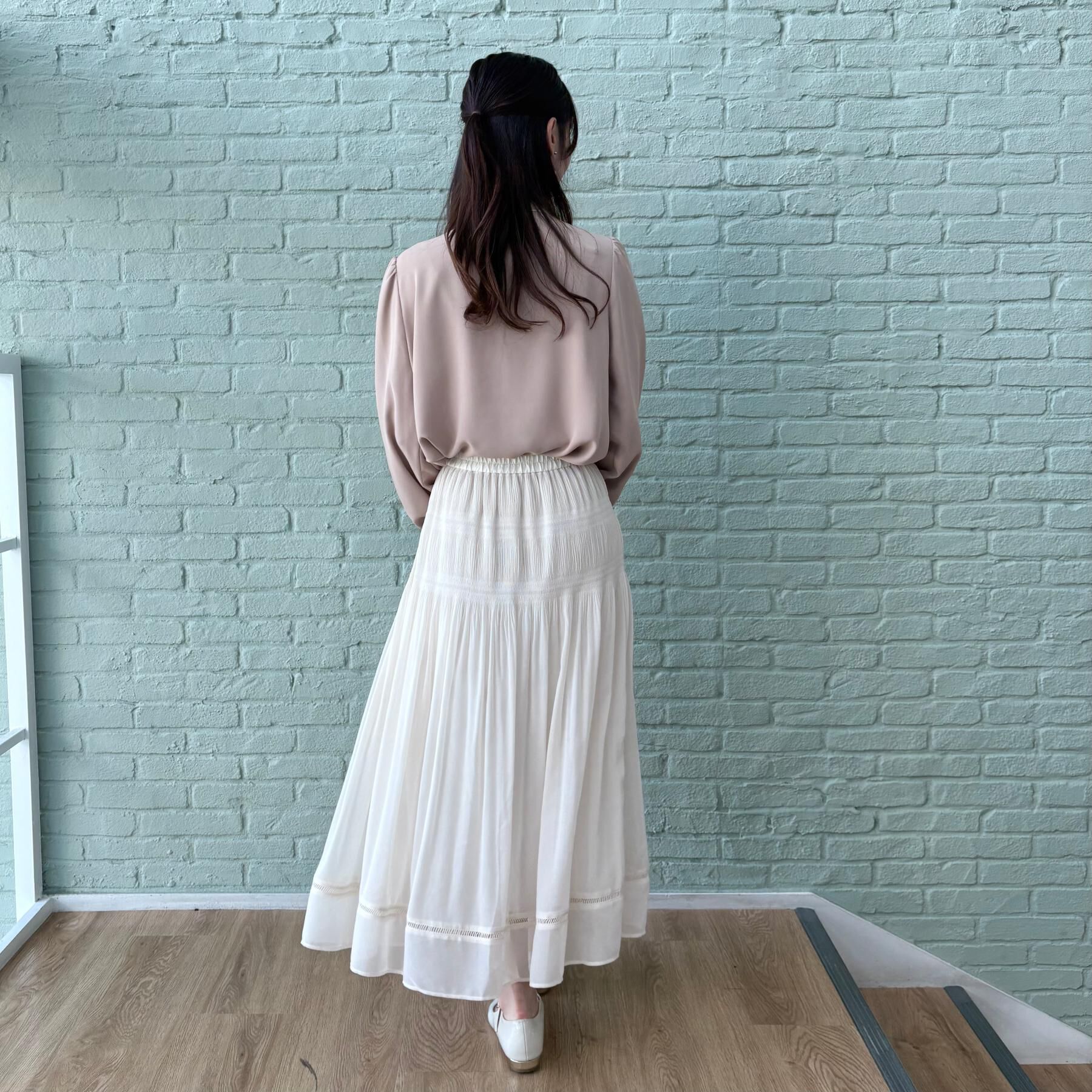 Couture broach「【ハレの日・通勤】配色タックタイブラウス」|シャツ・ブラウス|