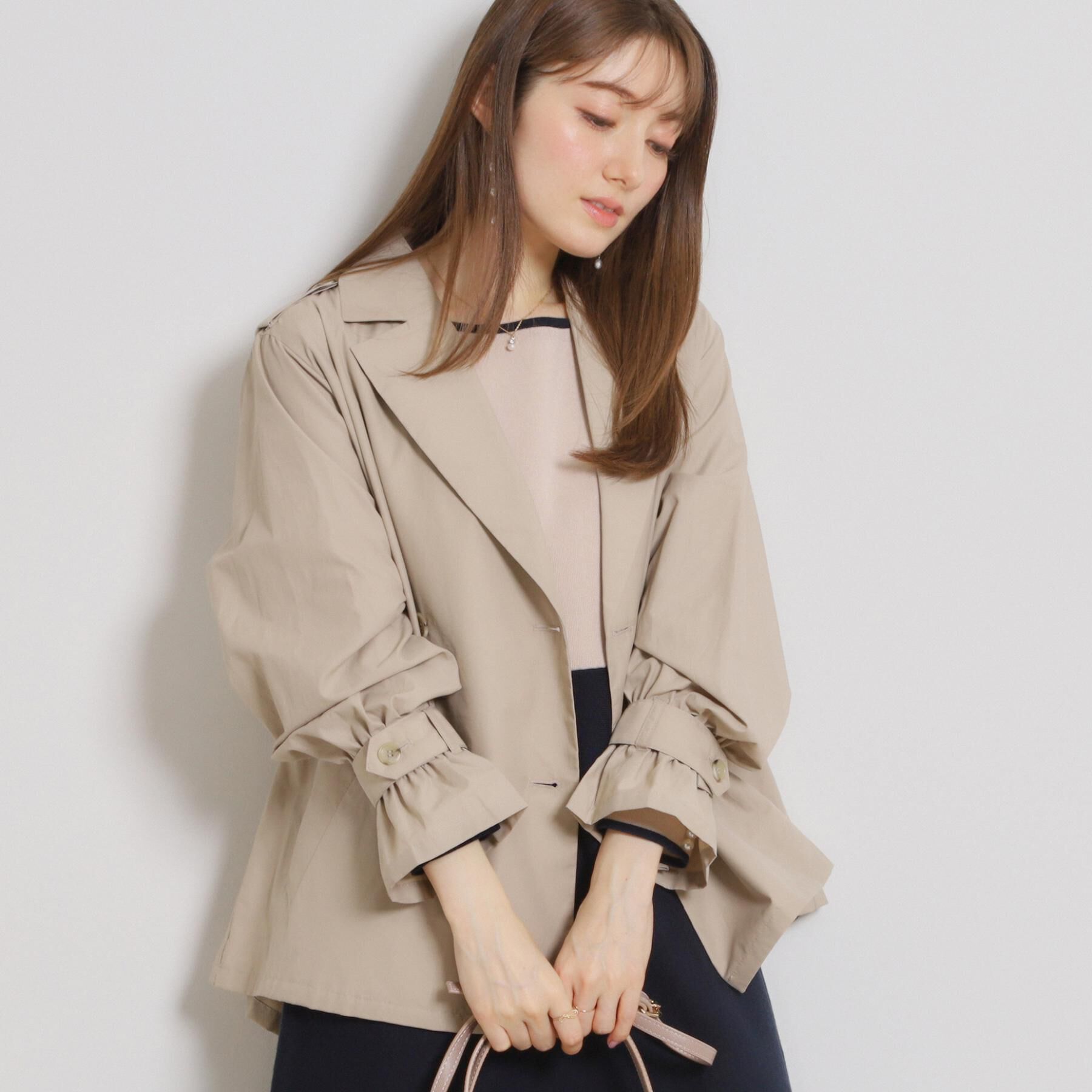 Couture broach「【撥水・洗える】ハーフ トレンチコート」|トレンチコート|