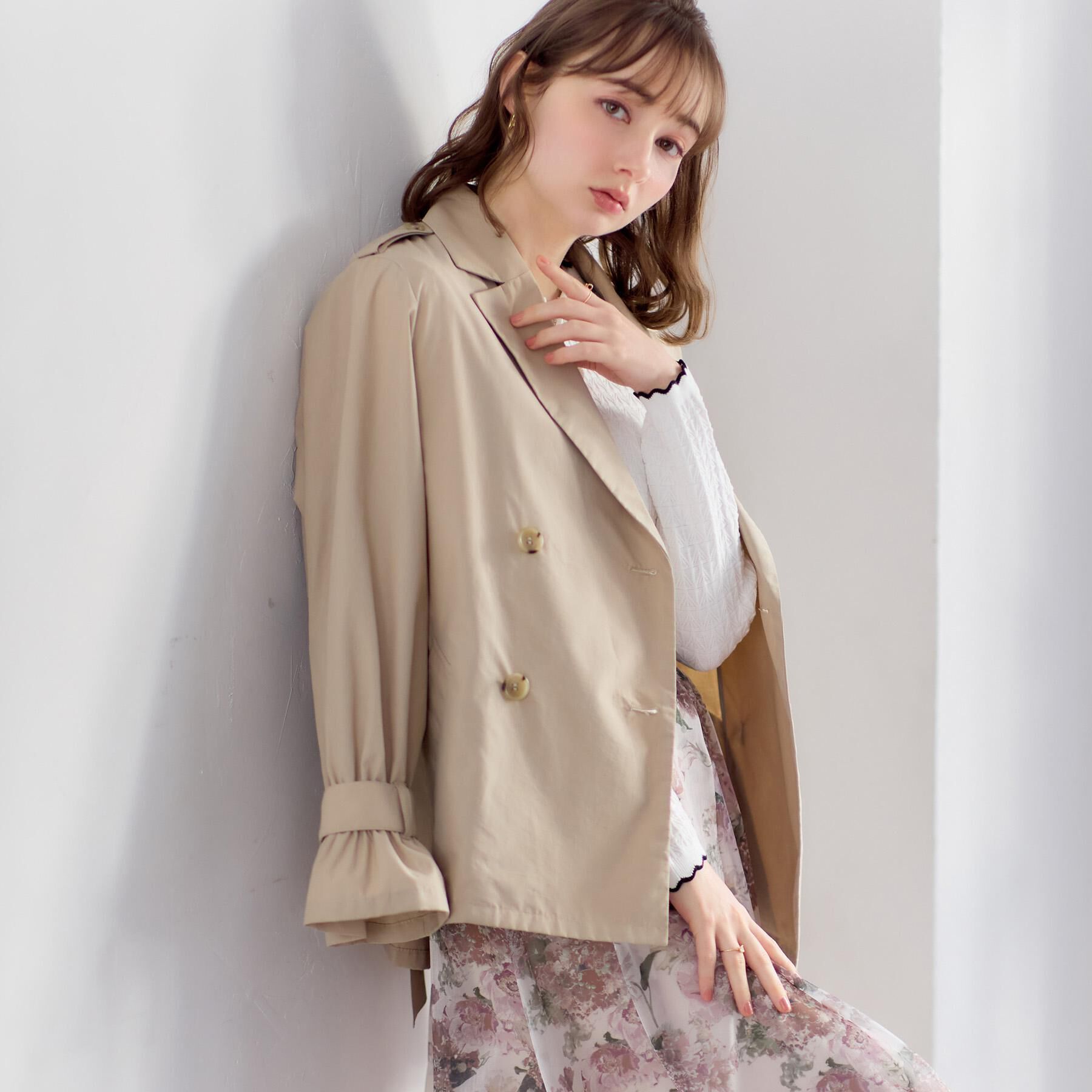 Couture broach「【撥水・洗える】ハーフ トレンチコート」|トレンチコート|