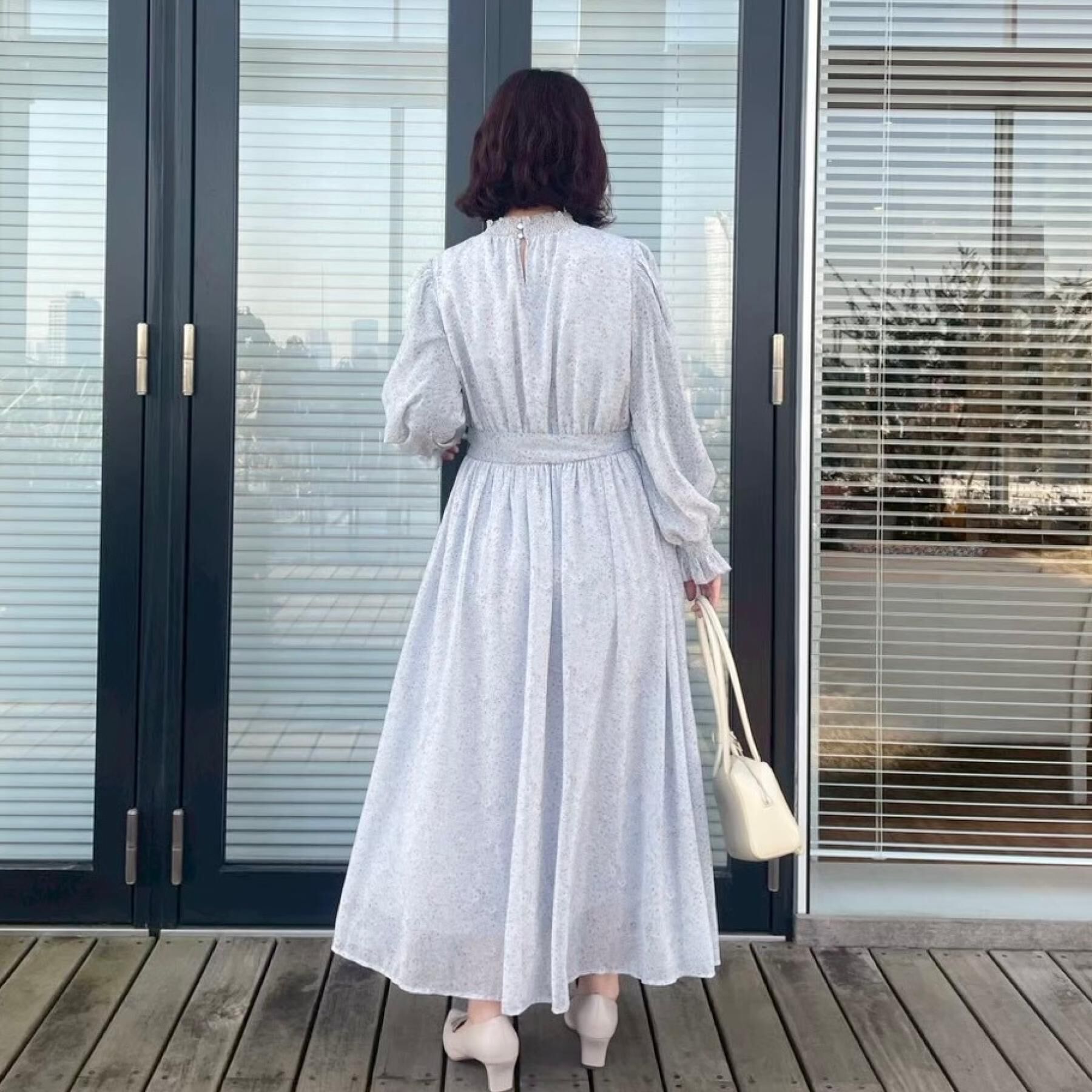 Couture broach「【洗える・着映え】楊柳小花シャーリングワンピース」|ワンピース|