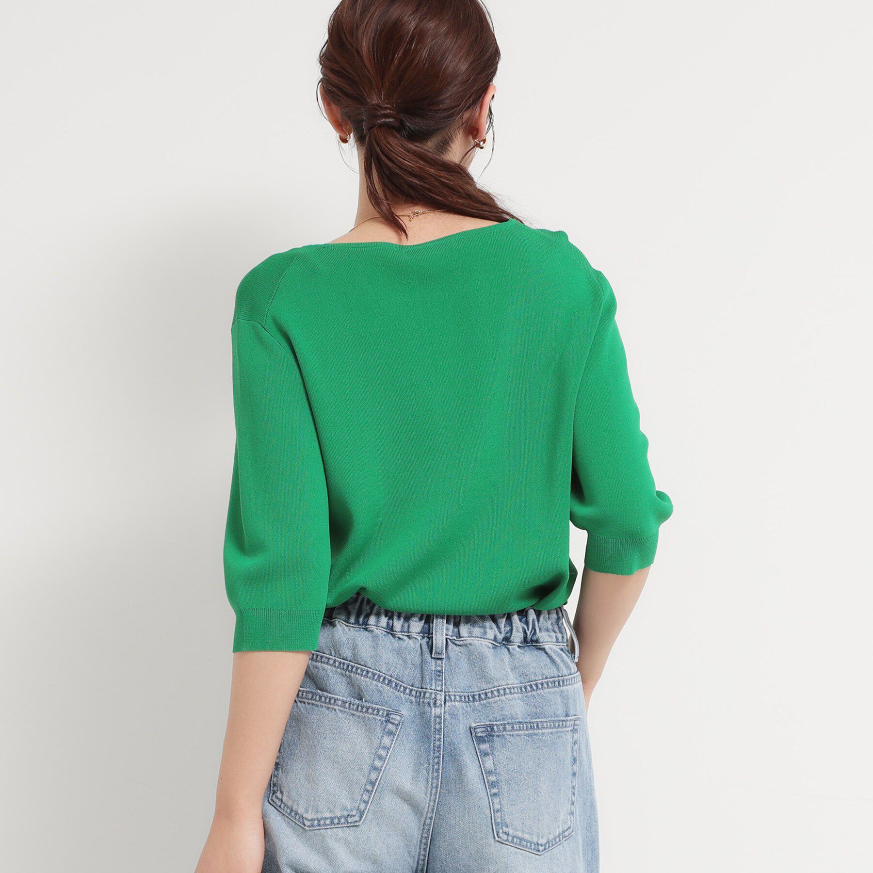 THE SHOP TK「【ひんやりタッチ】多機能6分袖プルオーバー 洗濯機OK/UVケア/毛玉になりにくい」|ニット・セーター|