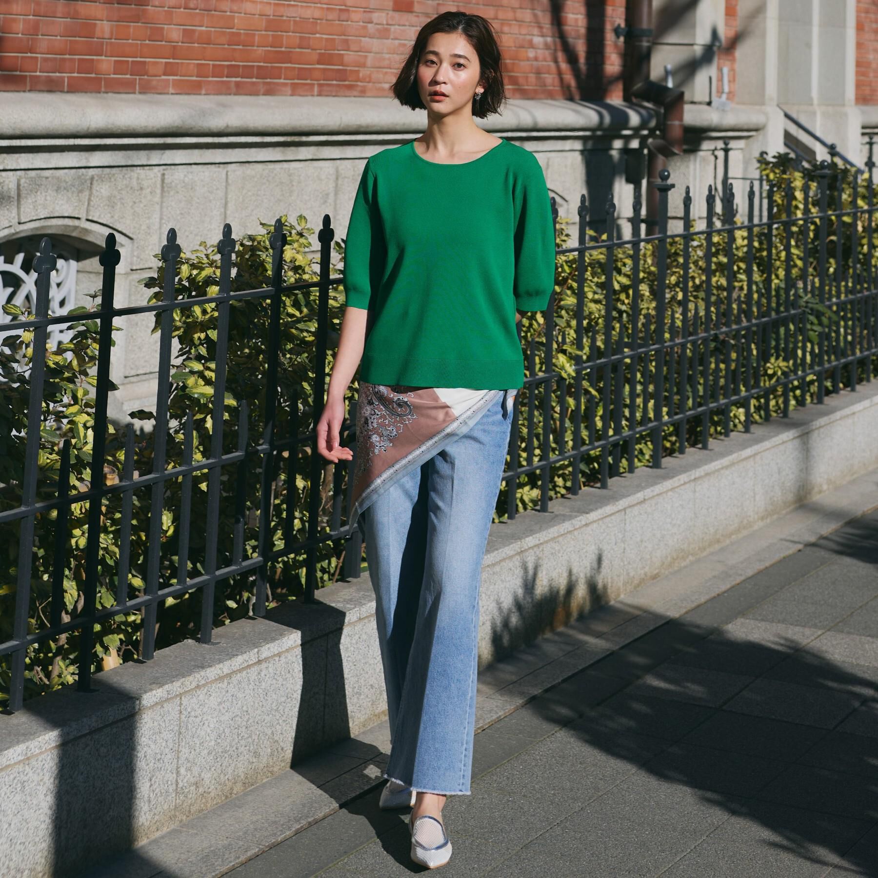 THE SHOP TK「【ひんやりタッチ】多機能6分袖プルオーバー 洗濯機OK/UVケア/毛玉になりにくい」|ニット・セーター|