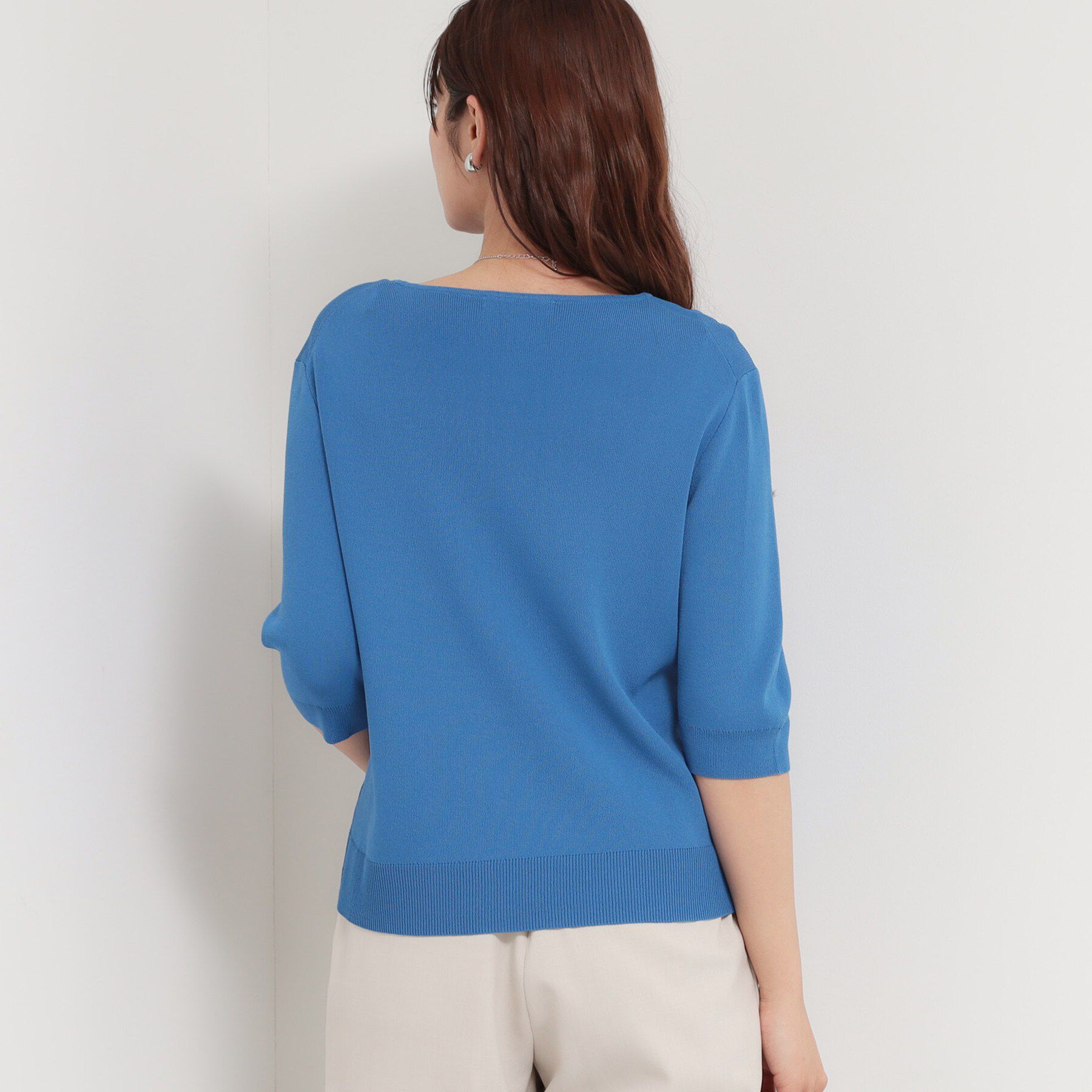 THE SHOP TK「【ひんやりタッチ】多機能6分袖プルオーバー 洗濯機OK/UVケア/毛玉になりにくい」|ニット・セーター|