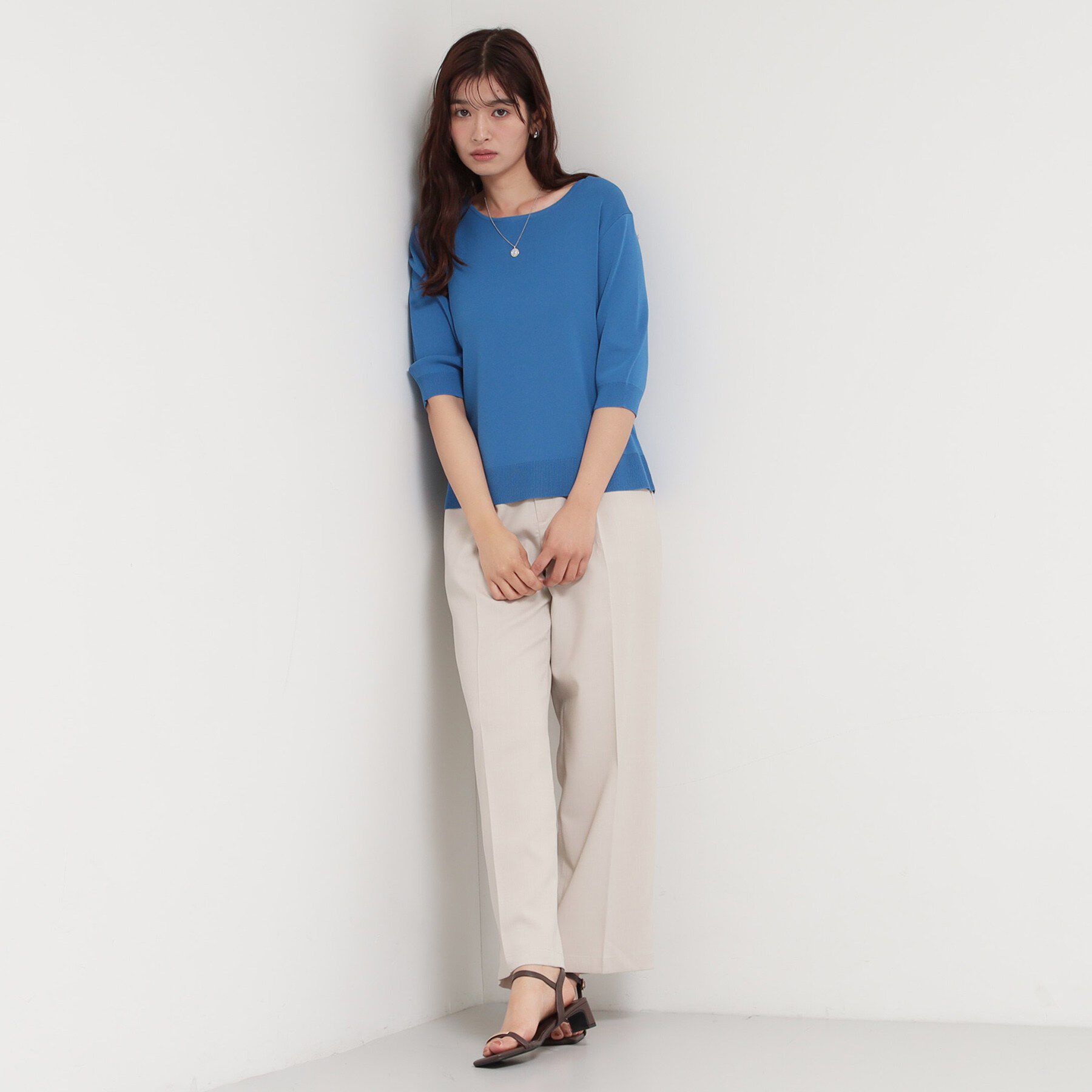 THE SHOP TK「【ひんやりタッチ】多機能6分袖プルオーバー 洗濯機OK/UVケア/毛玉になりにくい」|ニット・セーター|