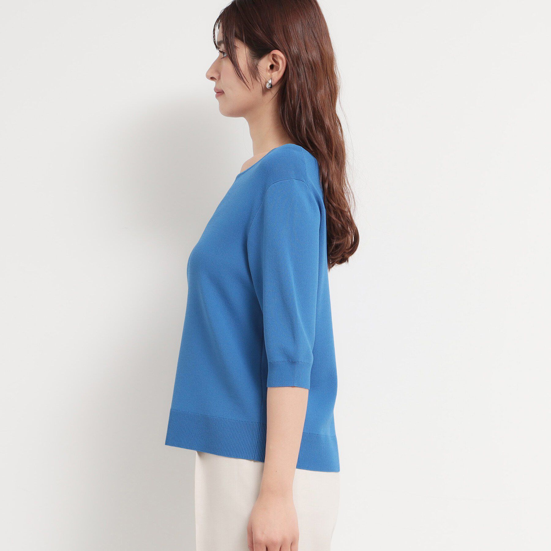 THE SHOP TK「【ひんやりタッチ】多機能6分袖プルオーバー 洗濯機OK/UVケア/毛玉になりにくい」|ニット・セーター|