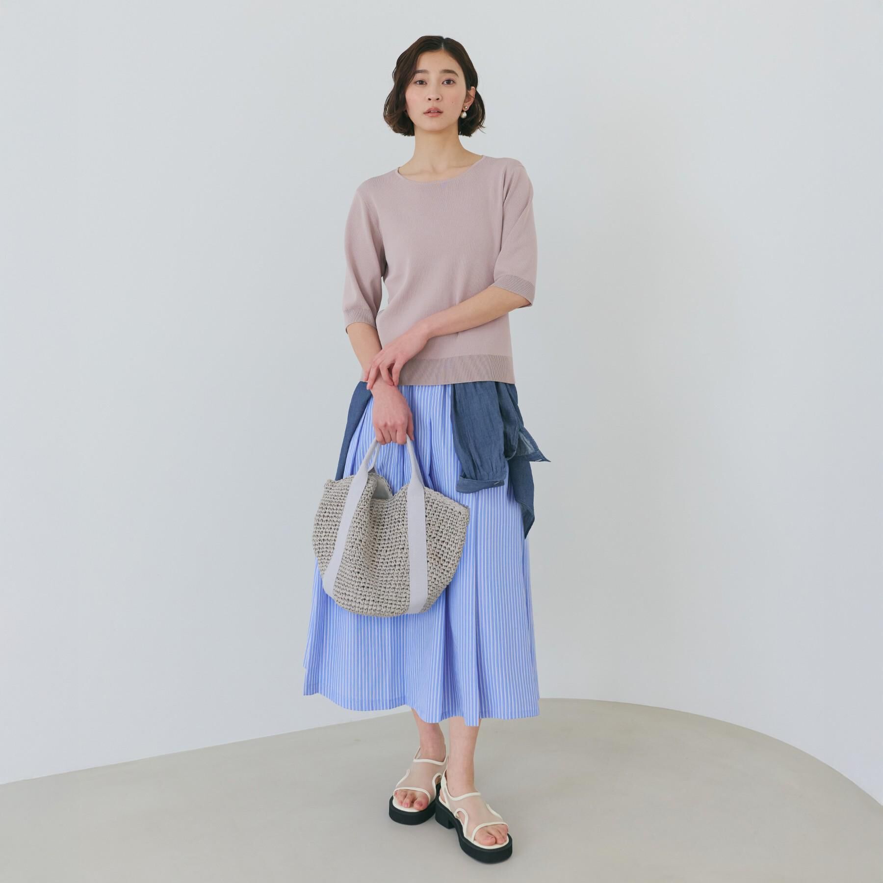 THE SHOP TK「【ひんやりタッチ】多機能6分袖プルオーバー 洗濯機OK/UVケア/毛玉になりにくい」|ニット・セーター|