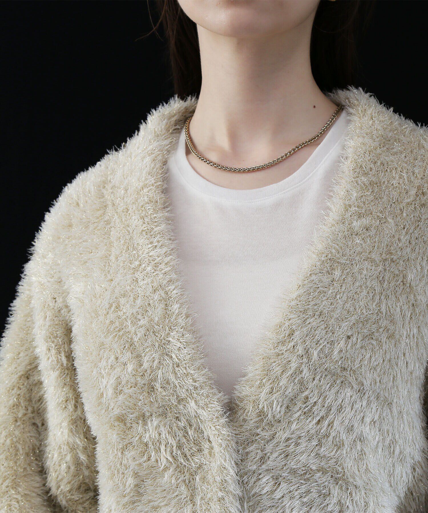  「ラメシャギーニットブルゾン」|ニット・セーター|