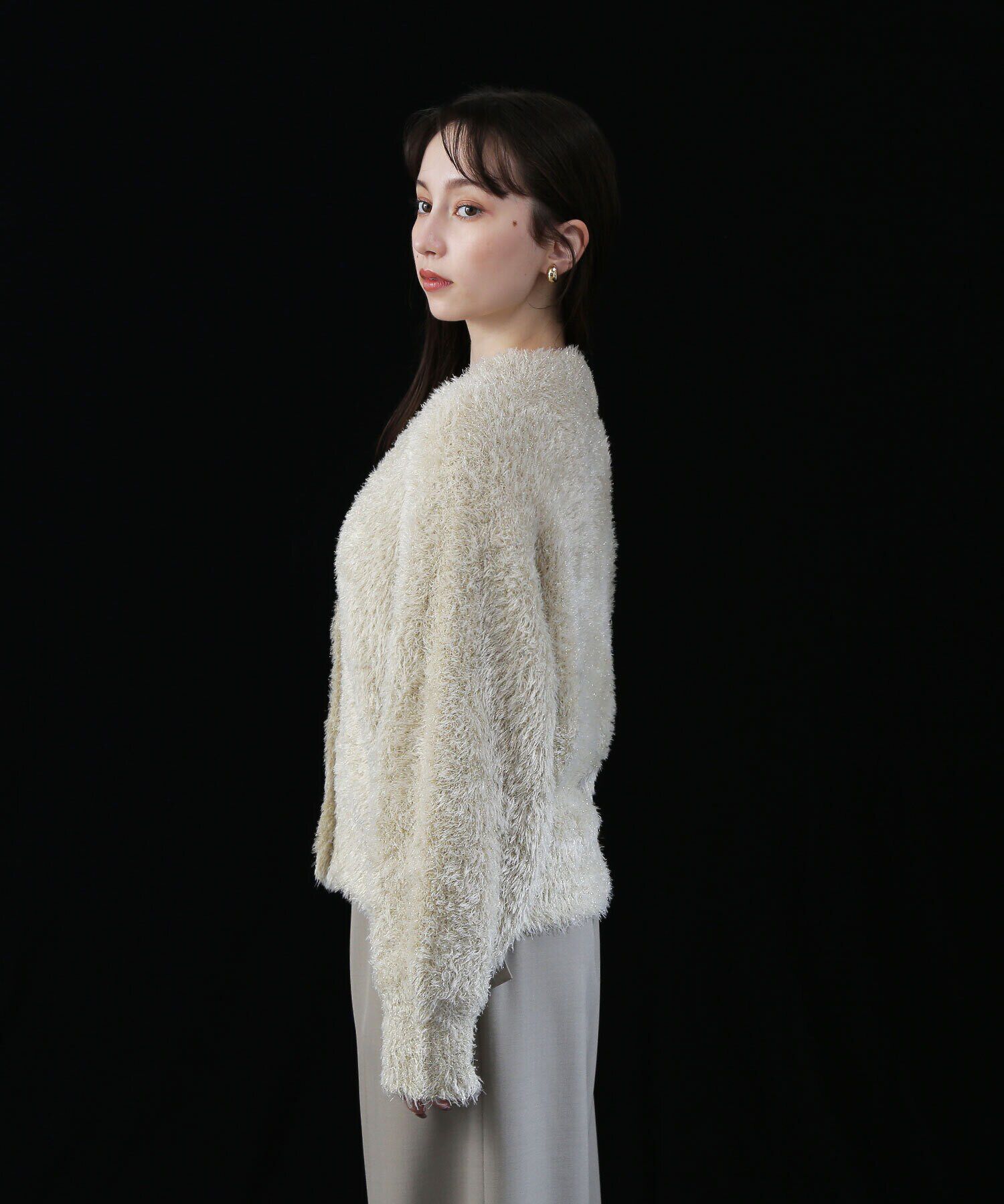  「ラメシャギーニットブルゾン」|ニット・セーター|