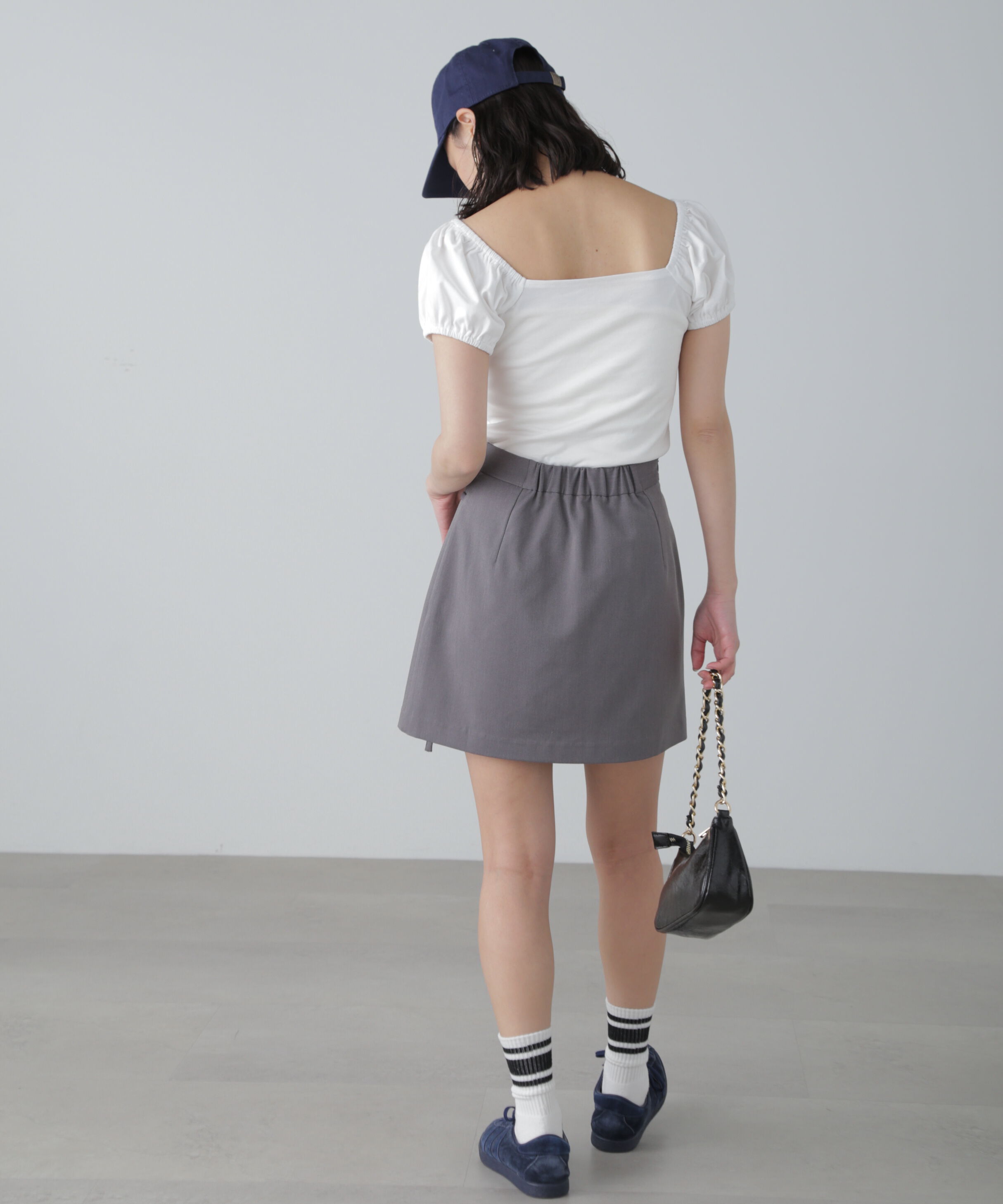  「インナーパンツ付きラップ風ミニスカート」|スカート|