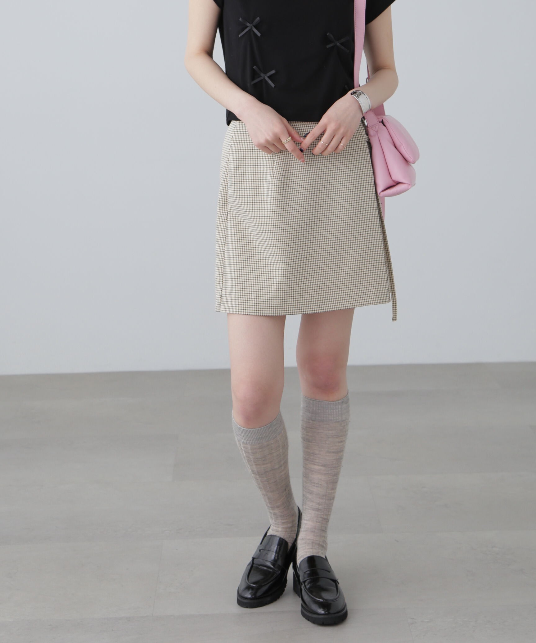  「インナーパンツ付きラップ風ミニスカート」|スカート|