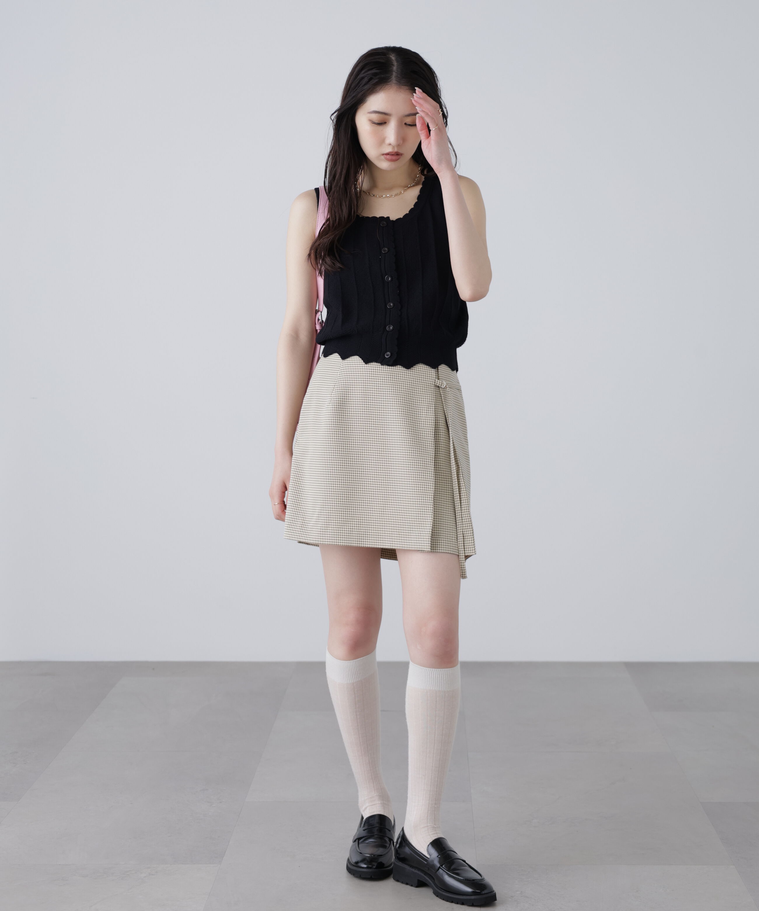  「インナーパンツ付きラップ風ミニスカート」|スカート|