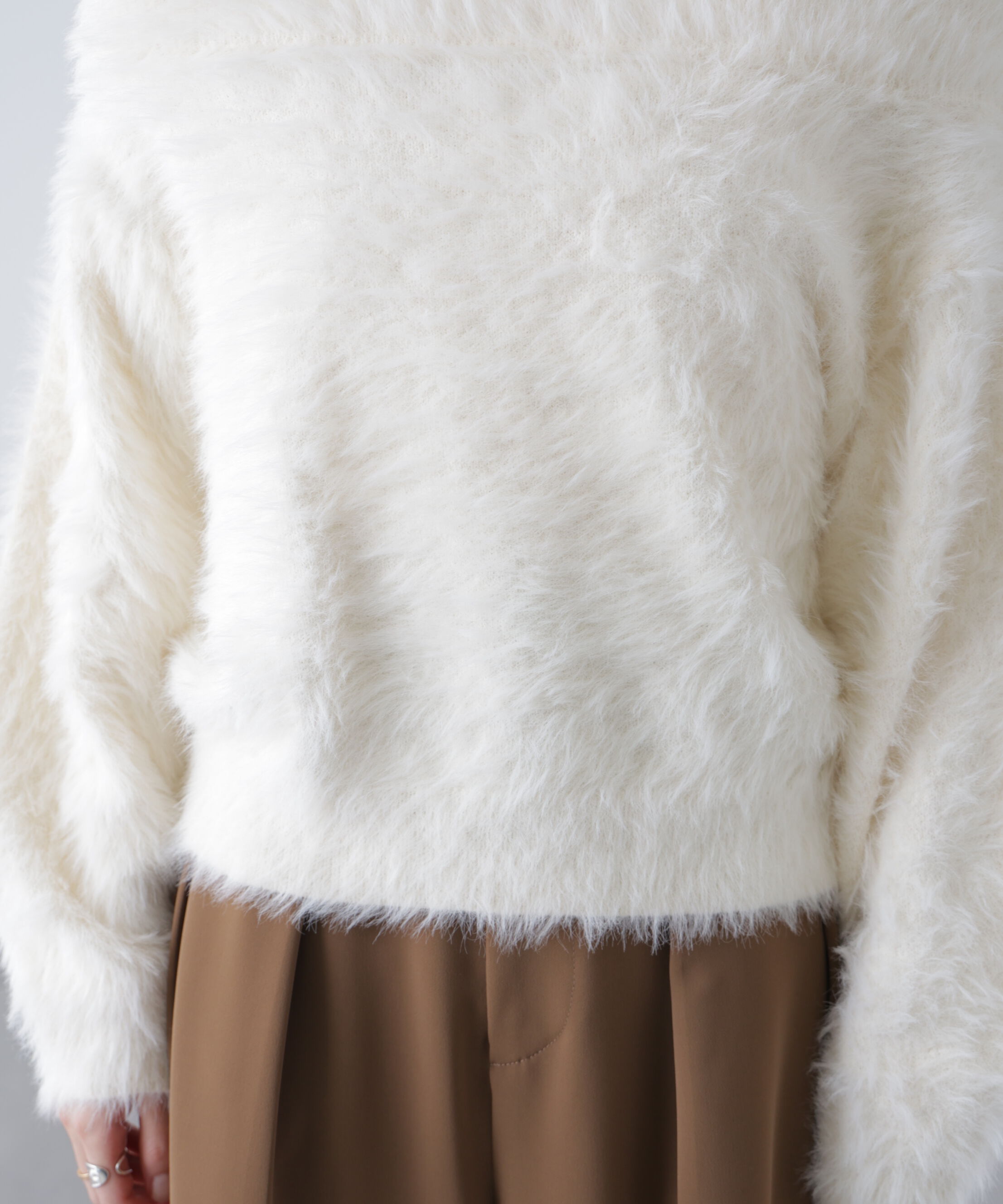  「ロングシャギーオフショルニット」|ニット・セーター|