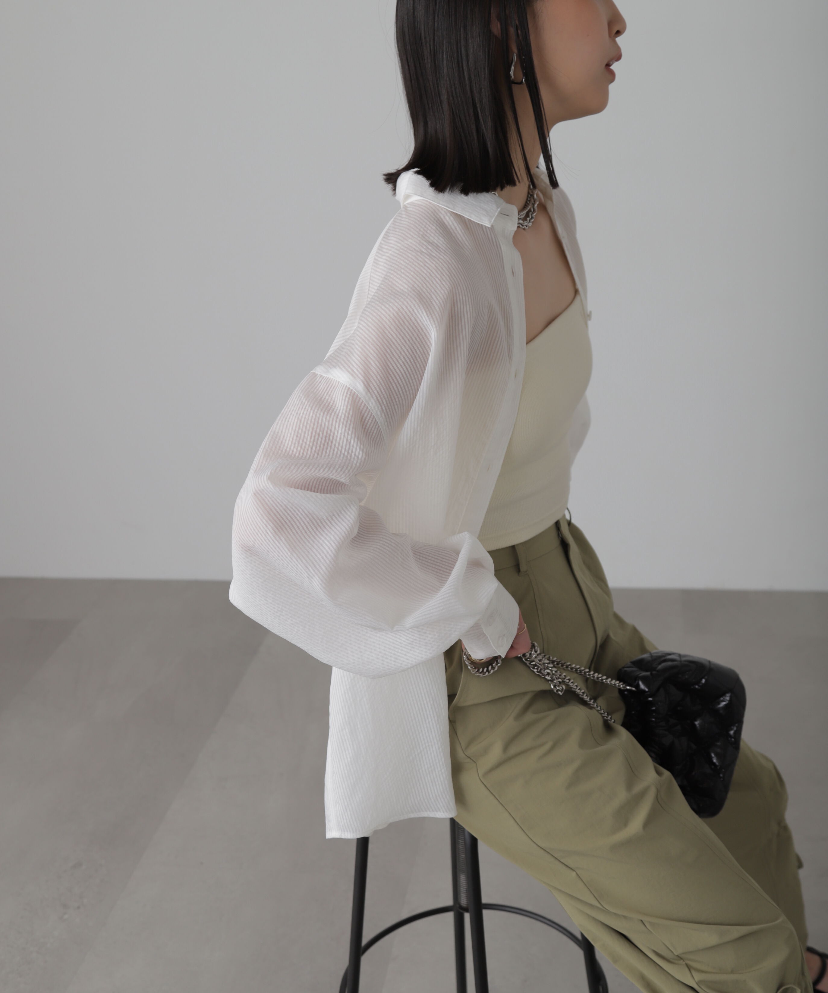  「シアーストライプオーバーシャツ」|シャツ・ブラウス|