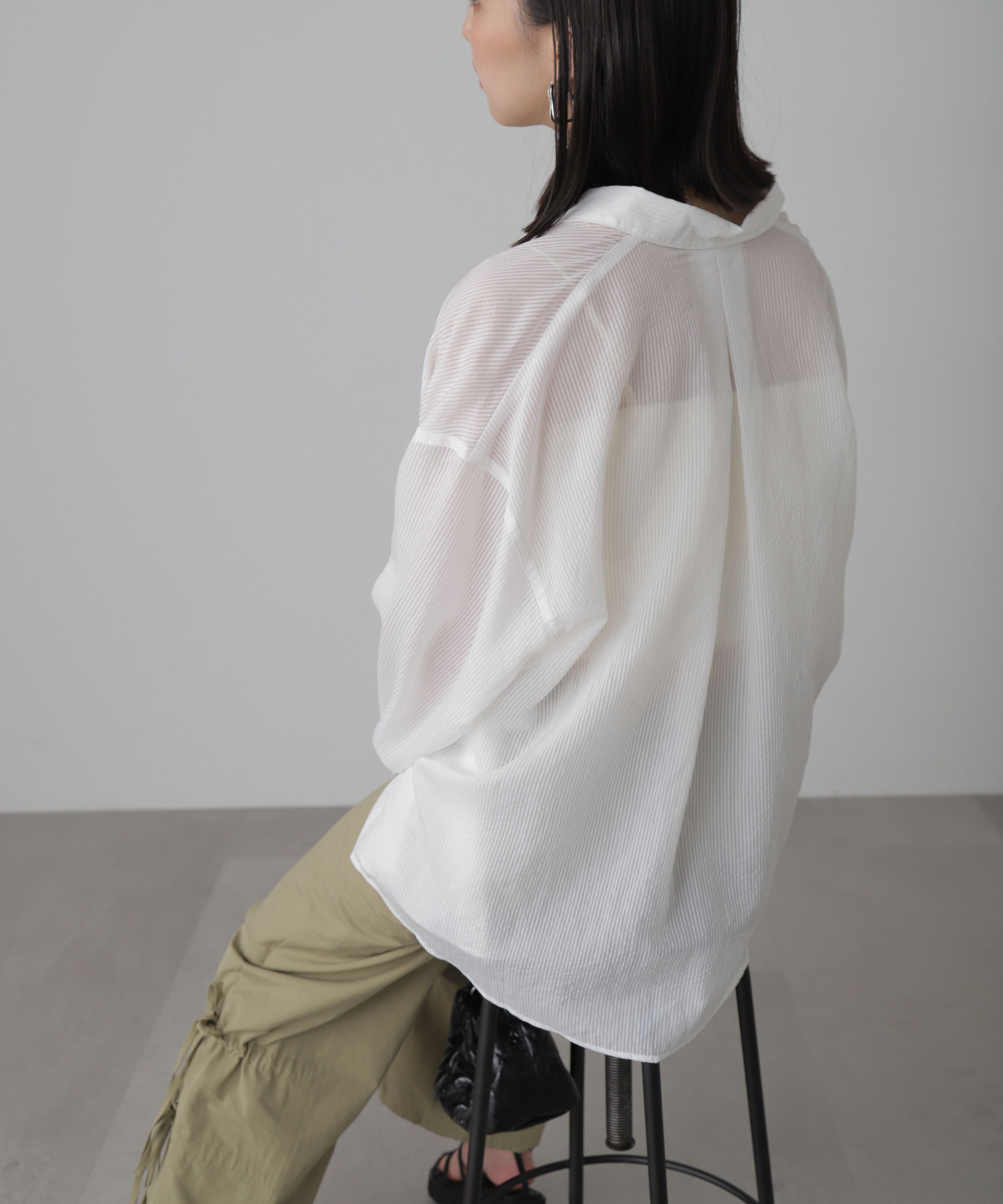  「シアーストライプオーバーシャツ」|シャツ・ブラウス|