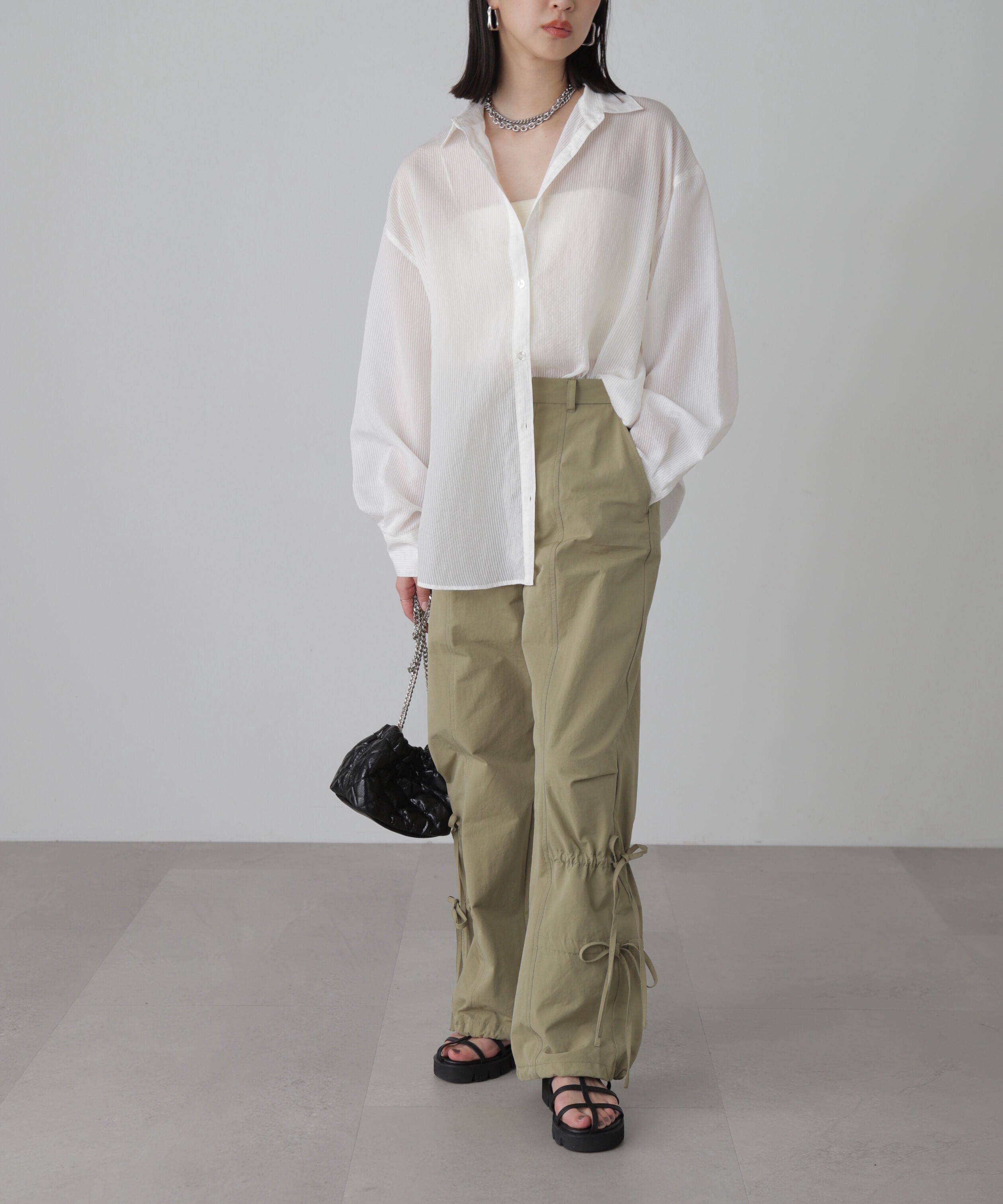  「シアーストライプオーバーシャツ」|シャツ・ブラウス|