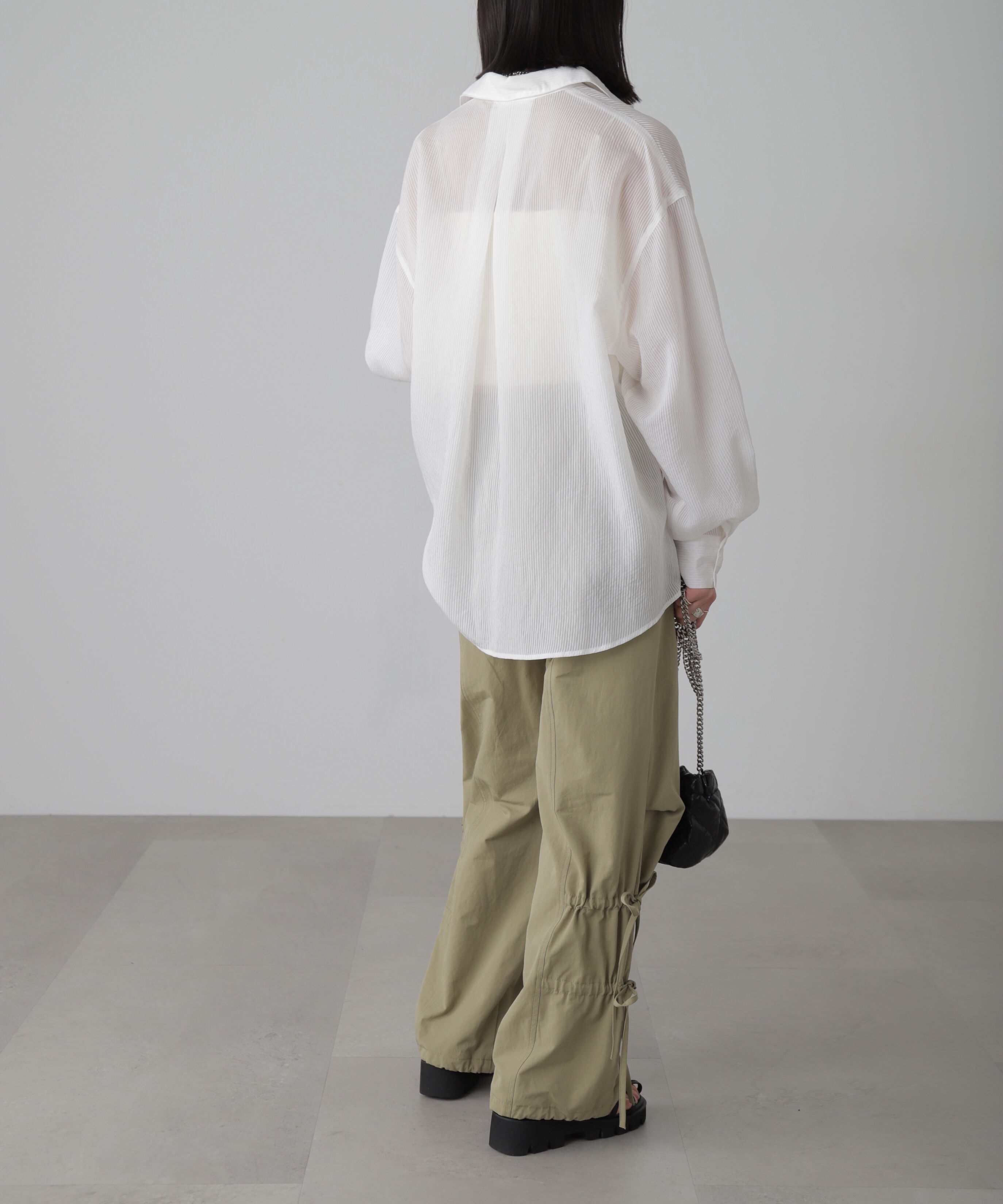  「シアーストライプオーバーシャツ」|シャツ・ブラウス|