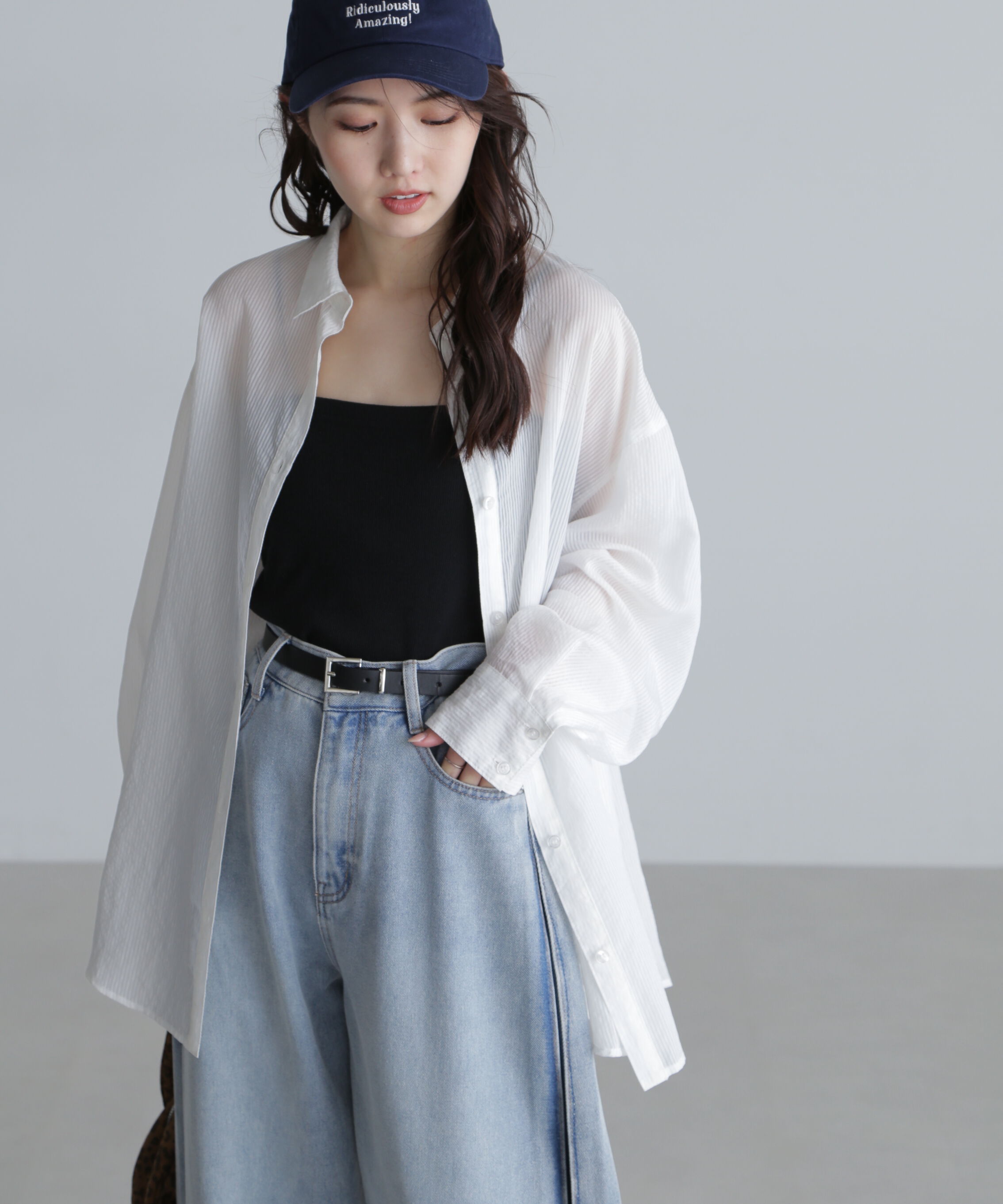  「シアーストライプオーバーシャツ」|シャツ・ブラウス|