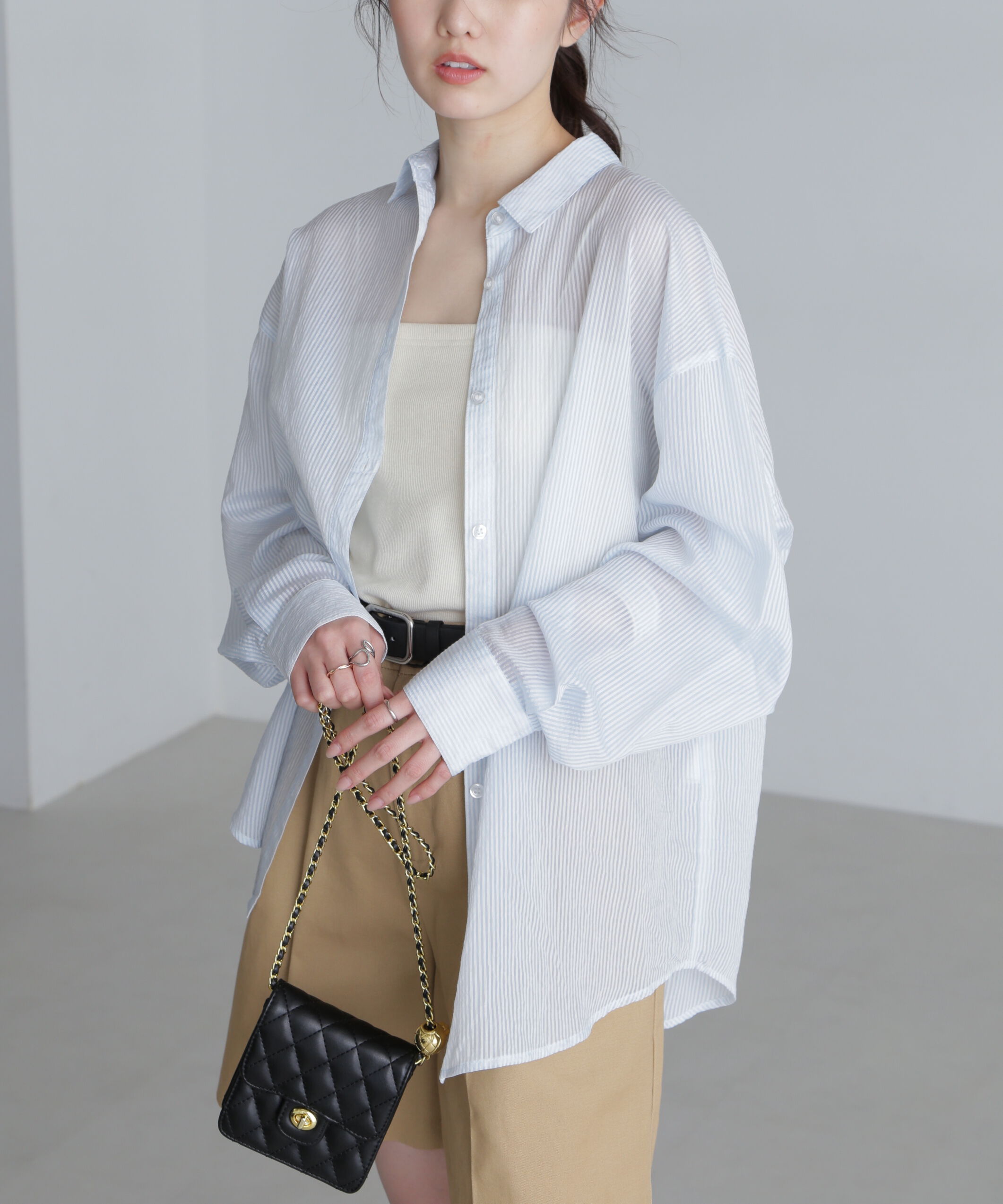  「シアーストライプオーバーシャツ」|シャツ・ブラウス|