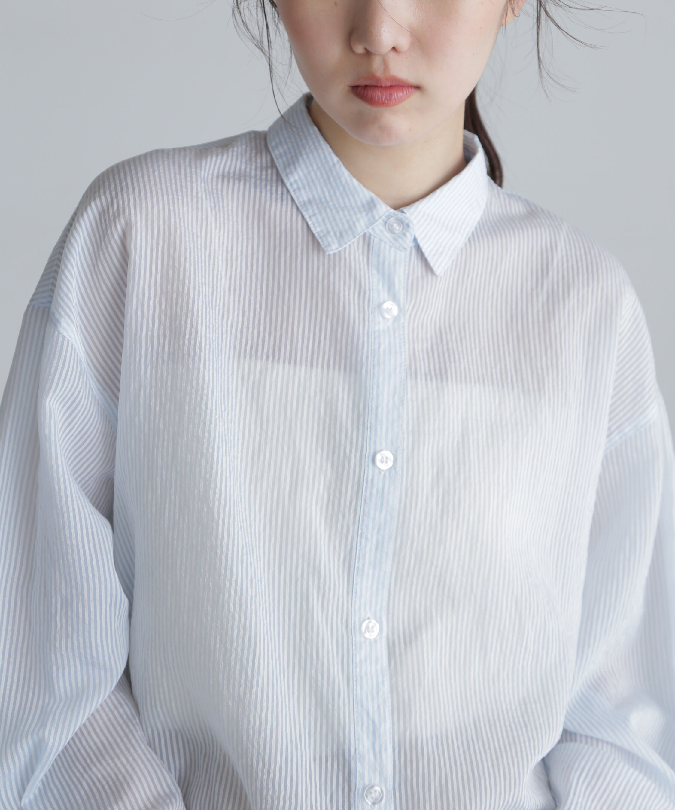  「シアーストライプオーバーシャツ」|シャツ・ブラウス|