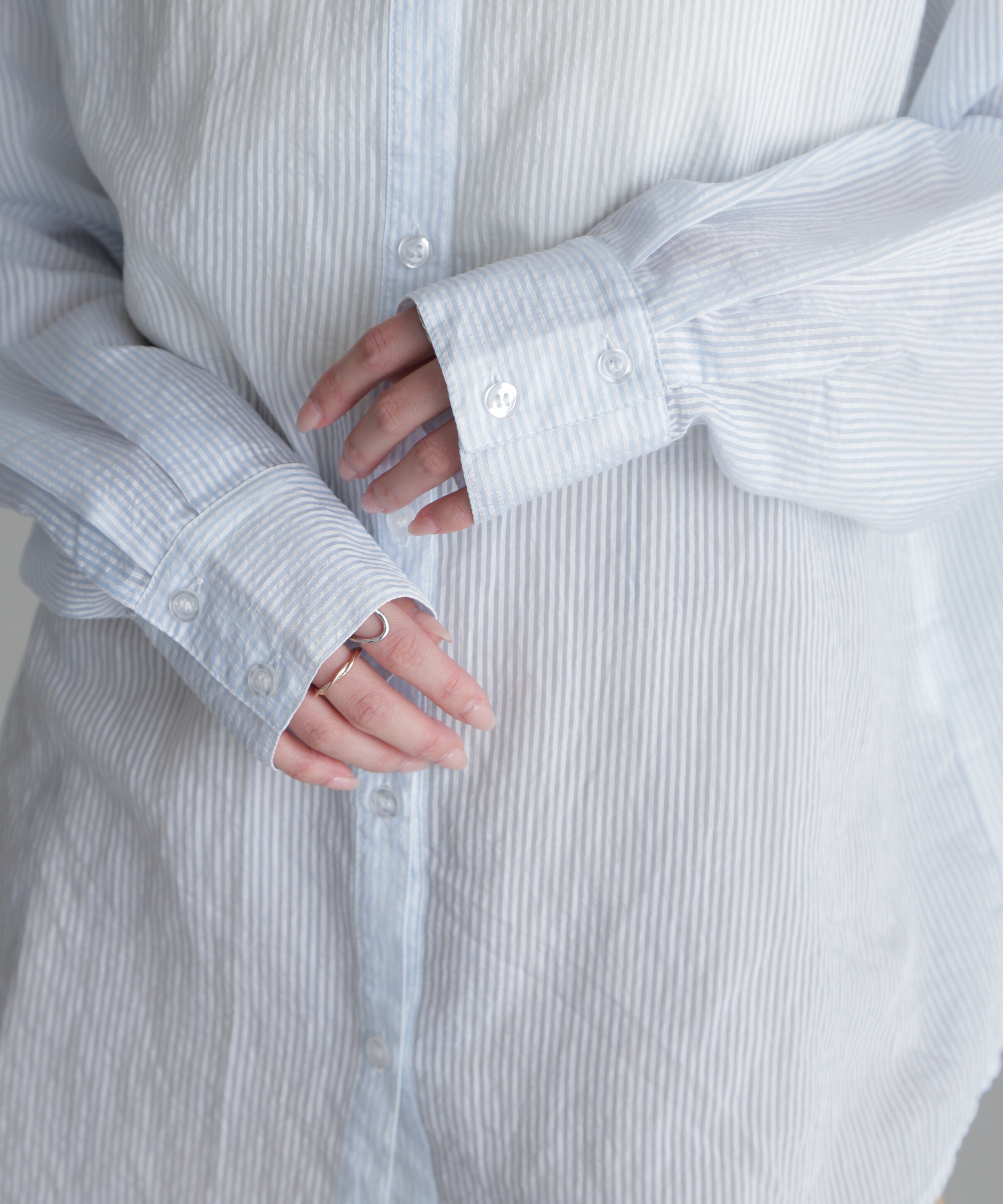  「シアーストライプオーバーシャツ」|シャツ・ブラウス|