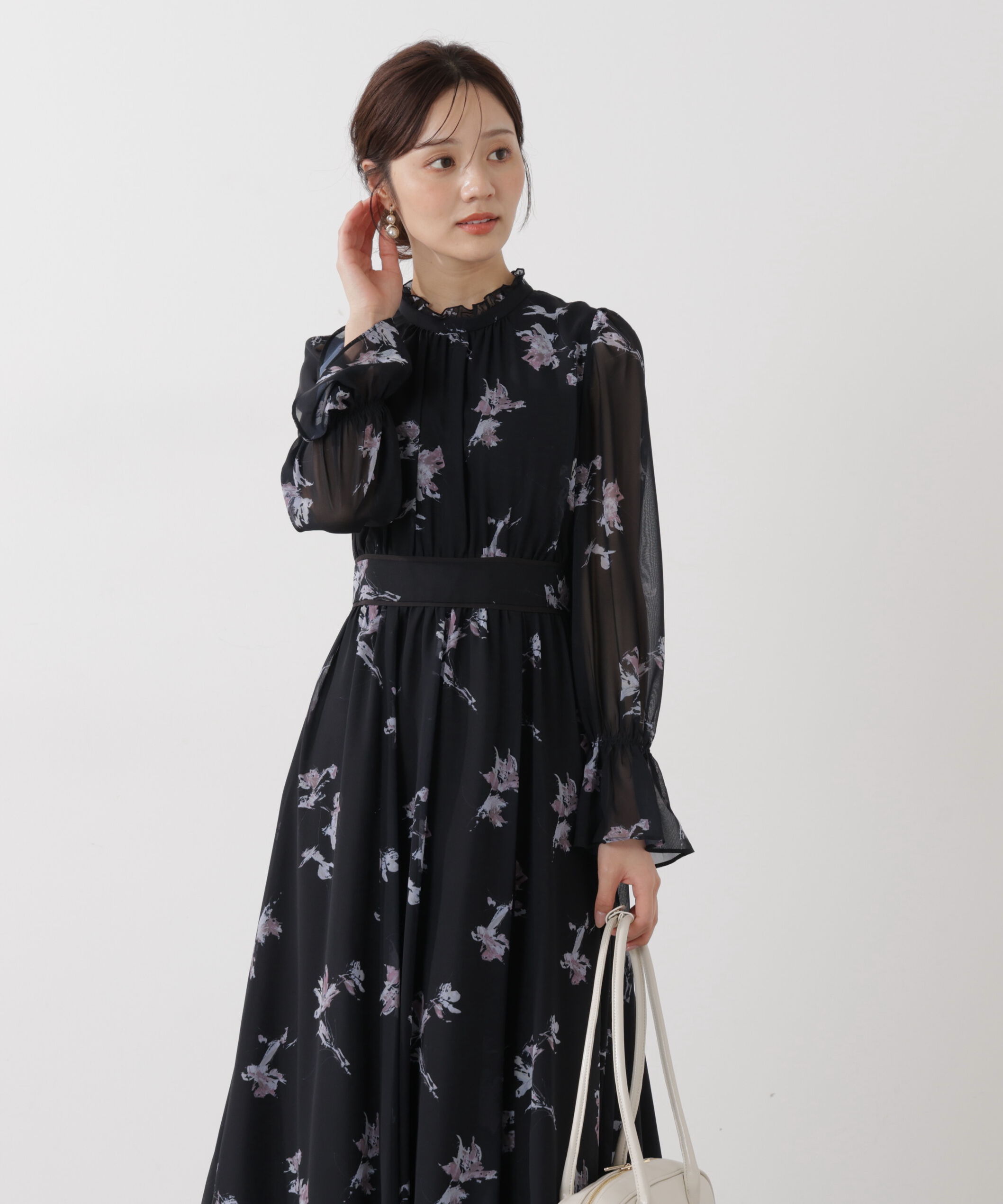 PROPORTION BODY DRESSING「花柄プリントギャザーワンピース」|ワンピース|