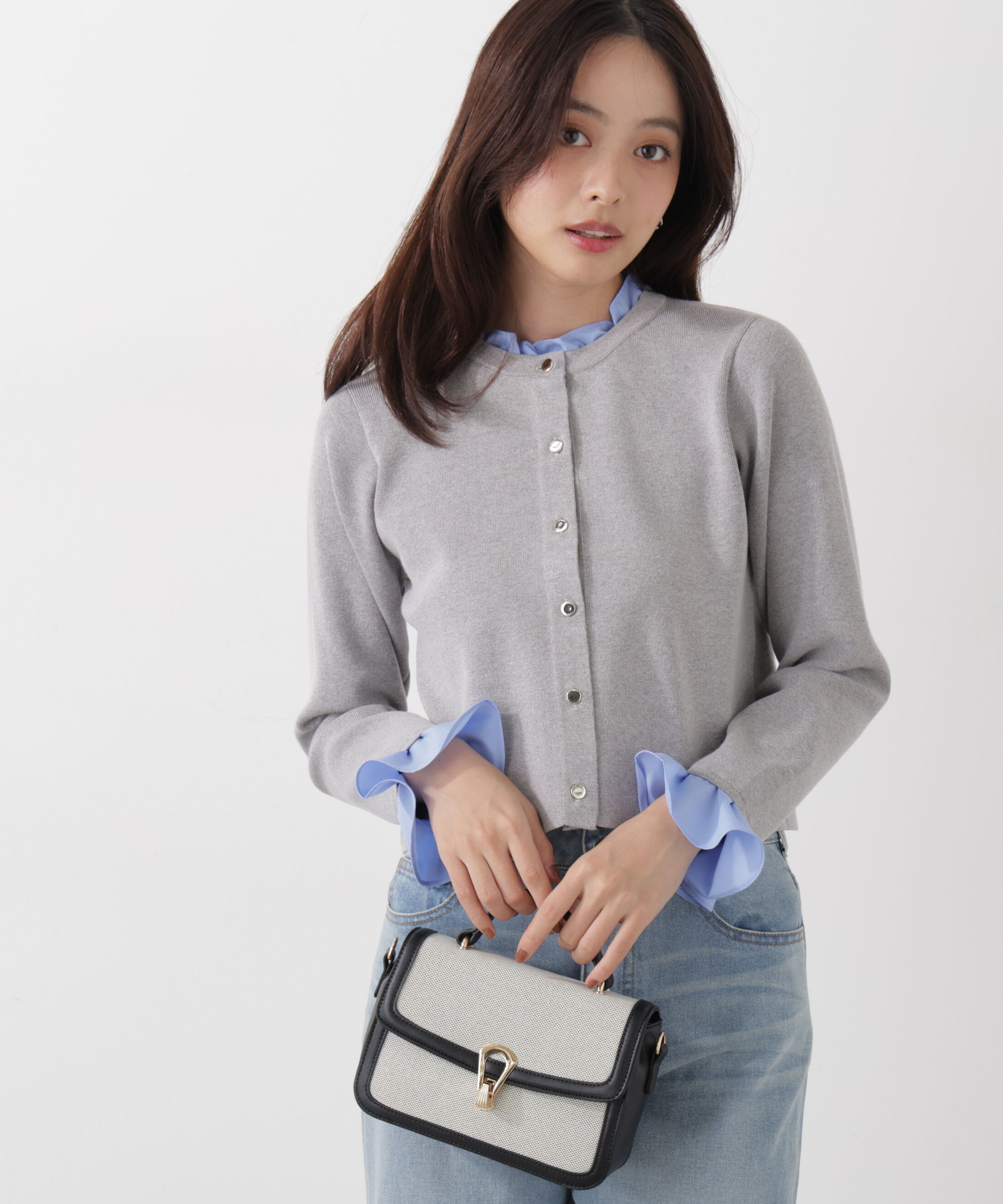 PROPORTION BODY DRESSING「フリルショートカーディガン　26SS」|カーディガン|