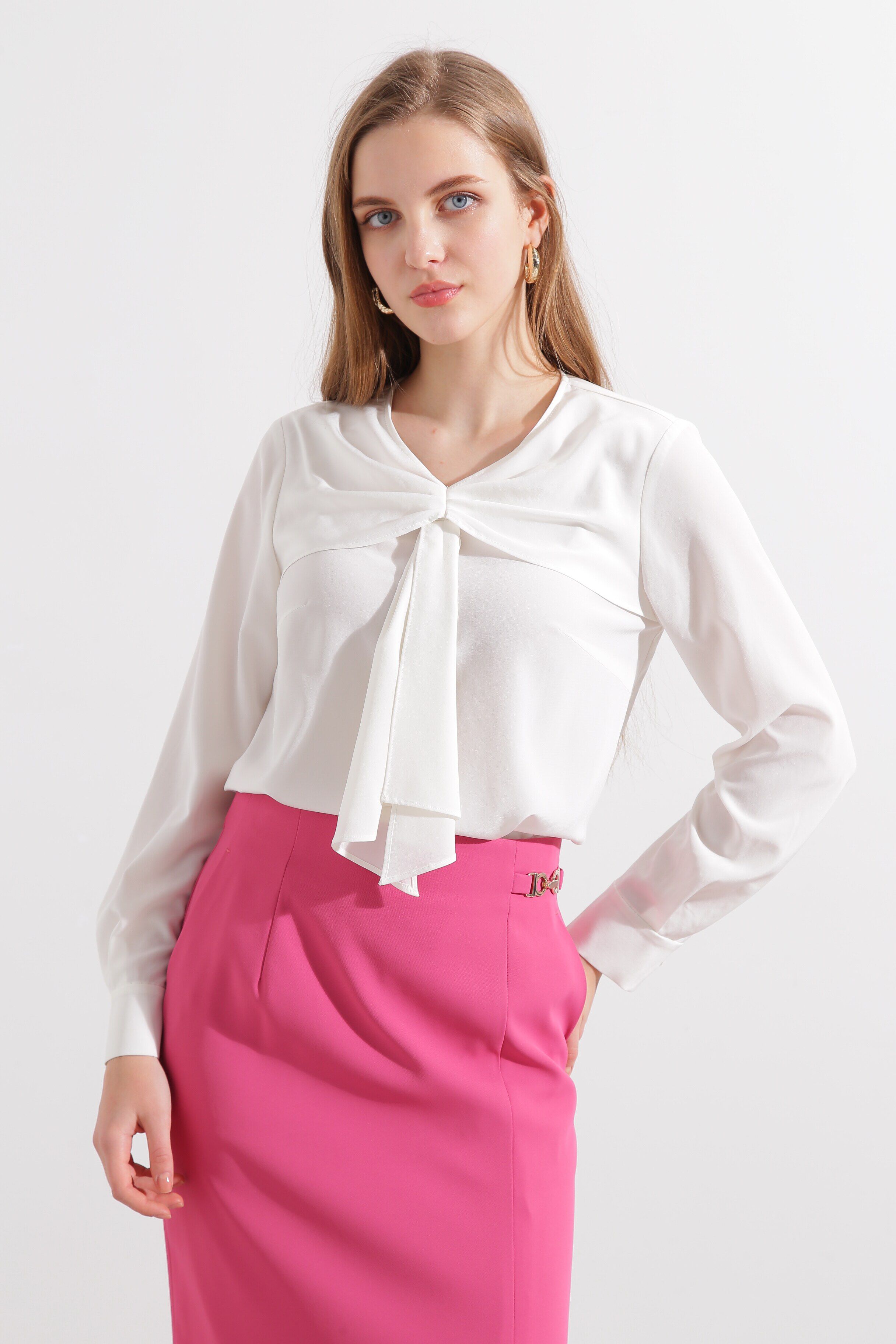  「◆ギャザーボウタイブラウス」|シャツ・ブラウス|