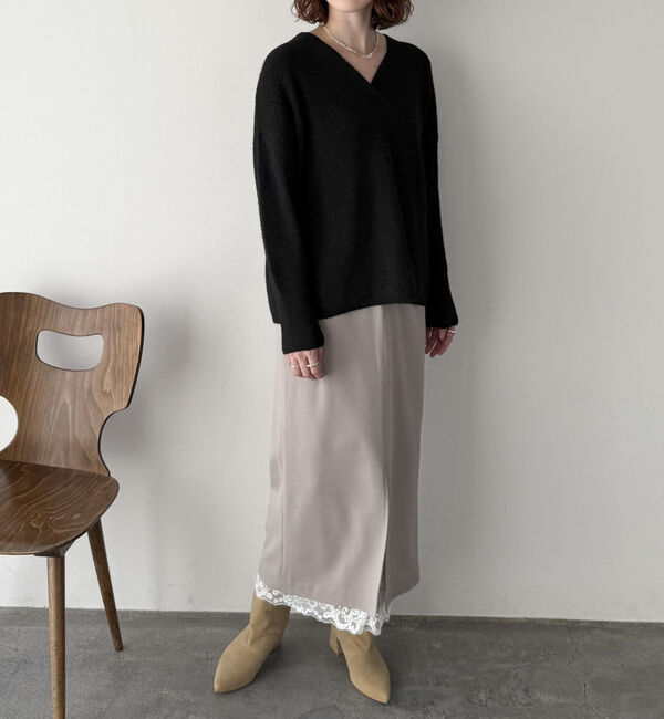 Doux archives「モヘアタッチカシュクールニット」|ニット・セーター|