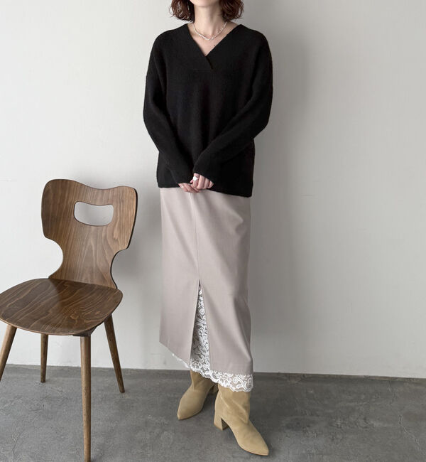 Doux archives「モヘアタッチカシュクールニット」|ニット・セーター|