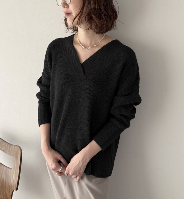 Doux archives「モヘアタッチカシュクールニット」|ニット・セーター|