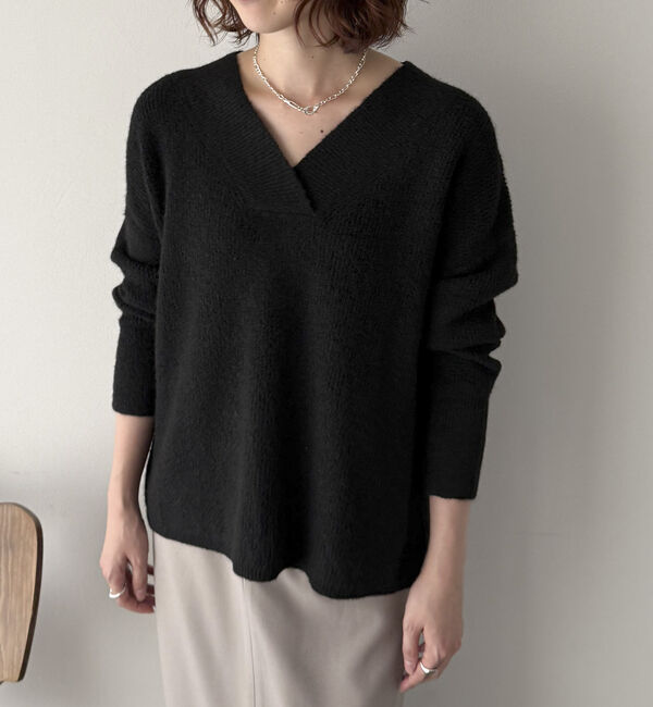 Doux archives「モヘアタッチカシュクールニット」|ニット・セーター|