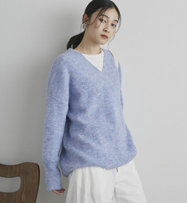 Doux archives「モヘアタッチカシュクールニット」|ニット・セーター|