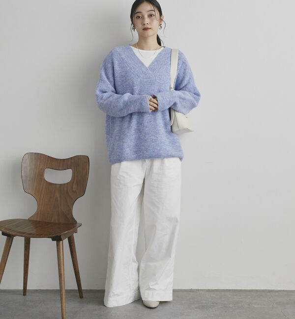Doux archives「モヘアタッチカシュクールニット」|ニット・セーター|