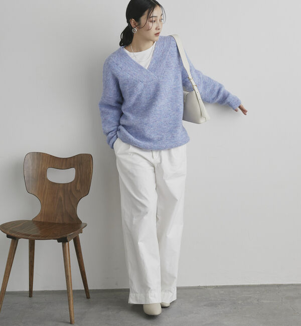 Doux archives「モヘアタッチカシュクールニット」|ニット・セーター|