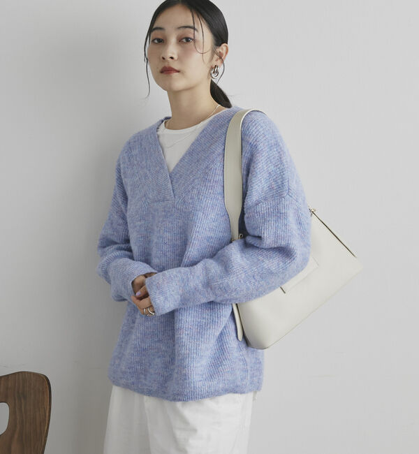 Doux archives「モヘアタッチカシュクールニット」|ニット・セーター|